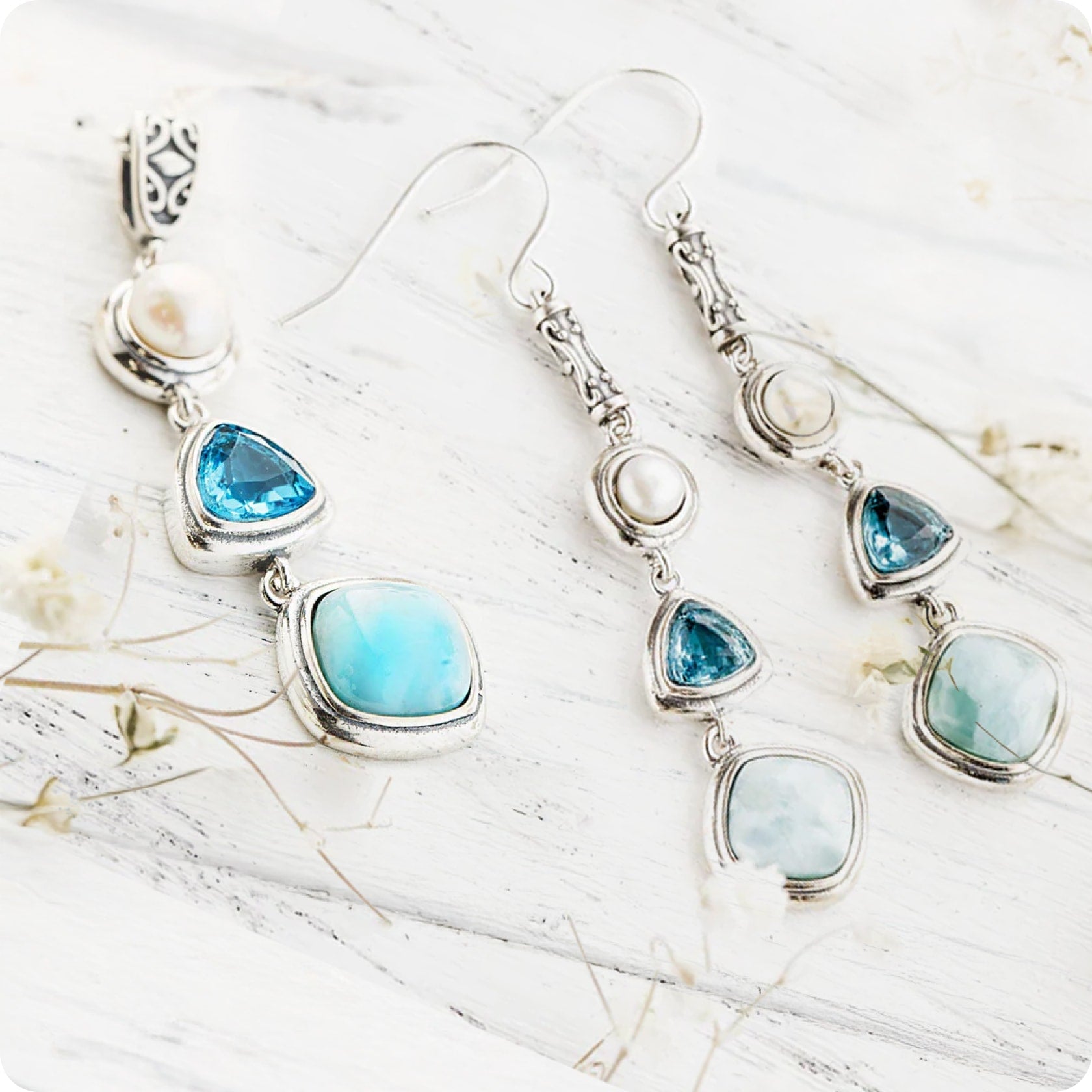 Larimar Necklace, Handmade Necklace, Bezel Necklace, Larimar