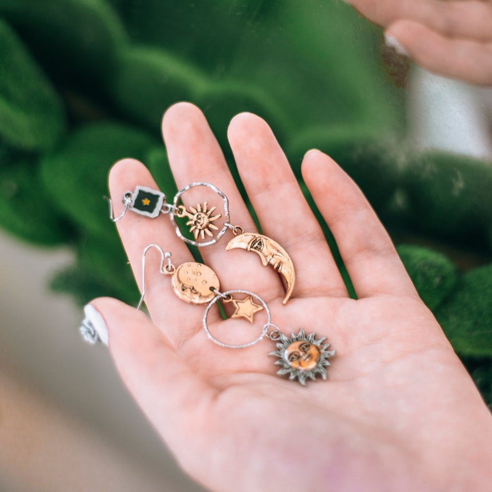 Vintage Sun and Moon Earrings