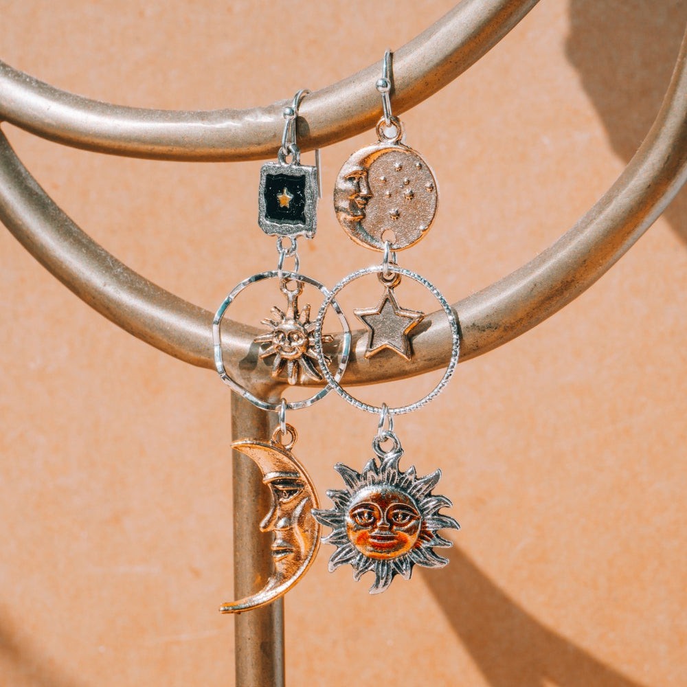 Vintage Sun and Moon Earrings