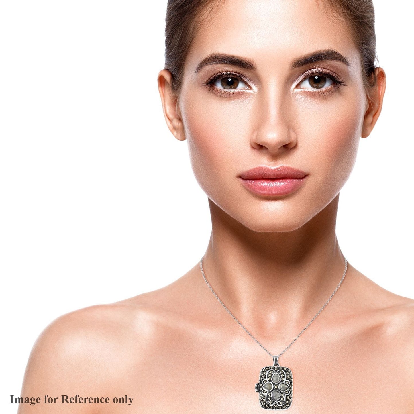 Malagasy Labradorite & Swiss Marcasite Locket – For Inner Vision & Intuition