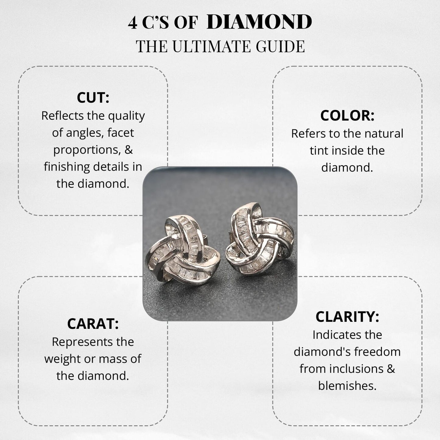 Celtic Knot Diamond Earrings - A Symbol of Unbreakable Bonds (100% Genuine Diamonds & 925 Sterling Silver)