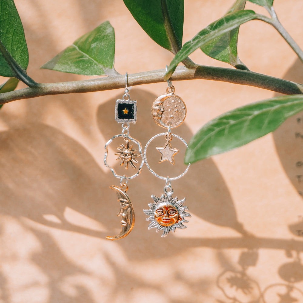 Vintage Sun and Moon Earrings