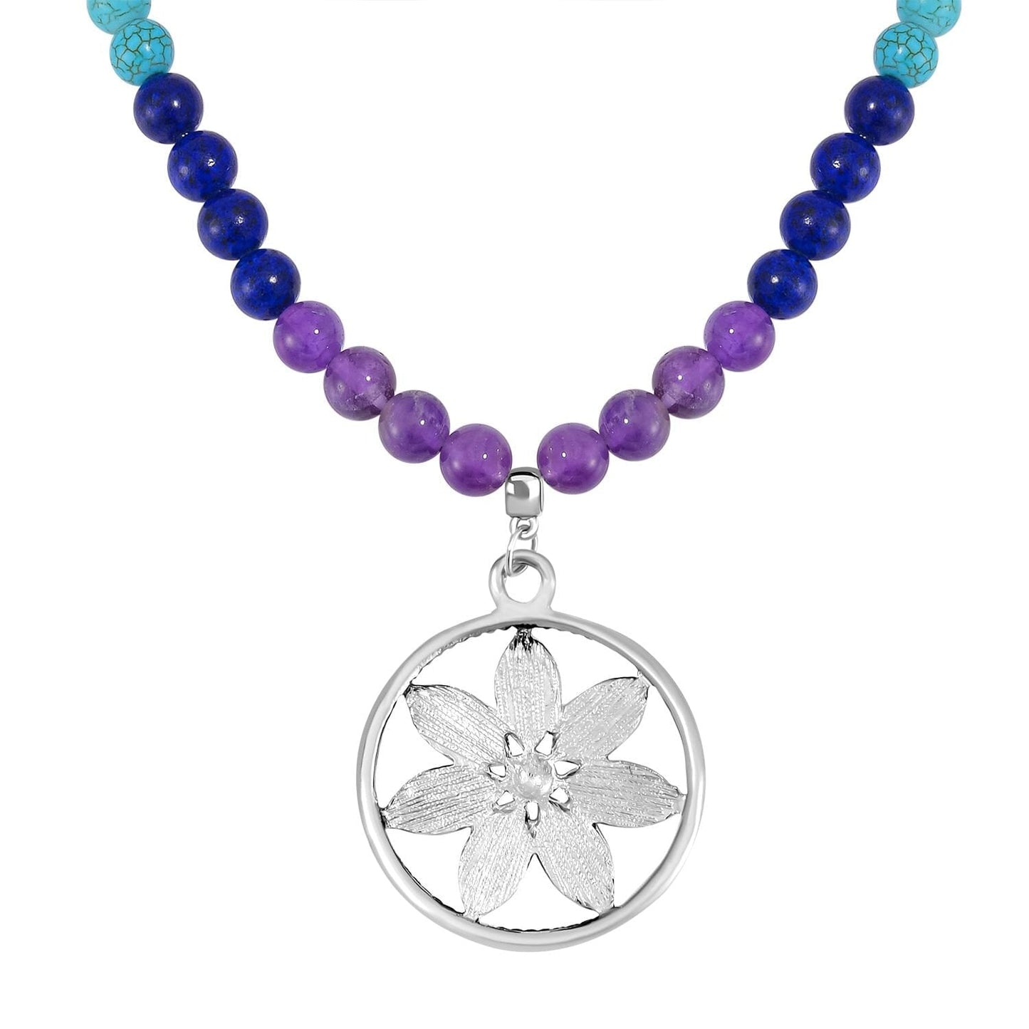Seven Chakra Beaded Necklace & Bracelet Set – Multi-Gemstone Design