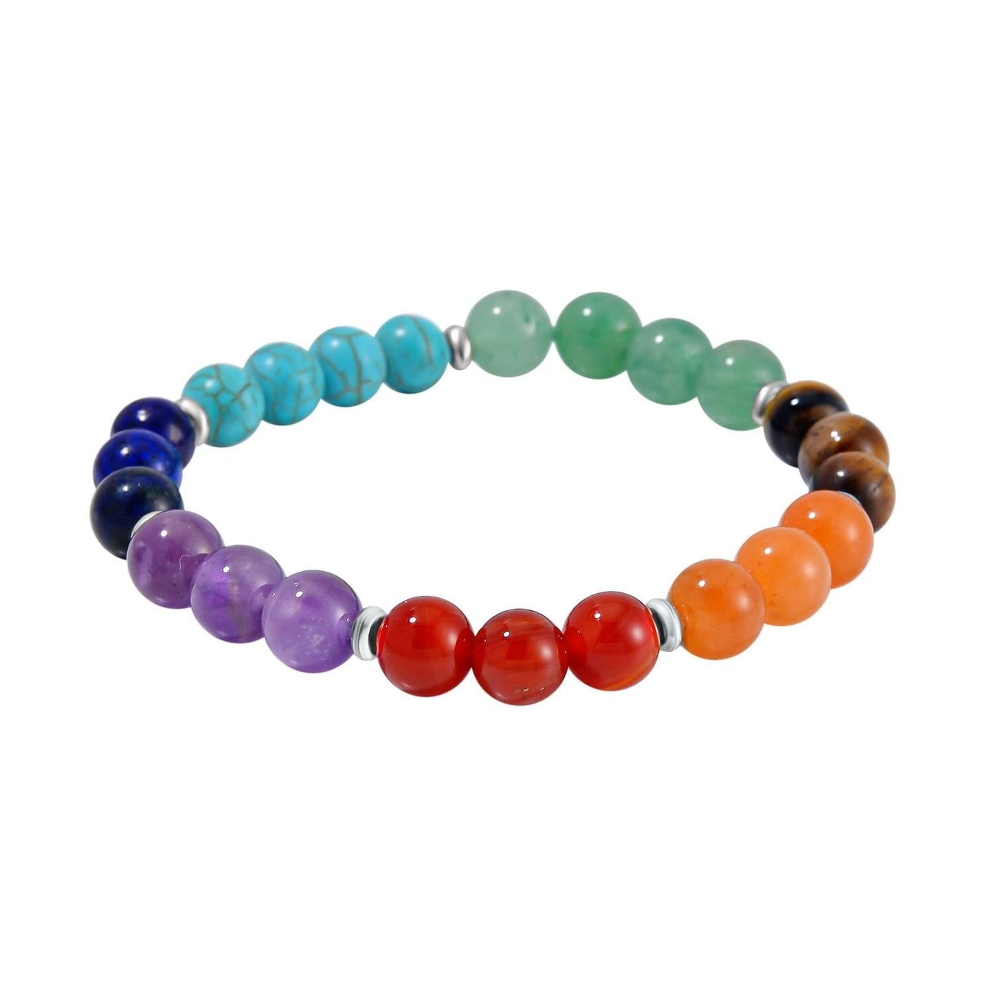 Seven Chakra Beaded Necklace & Bracelet Set – Multi-Gemstone Design