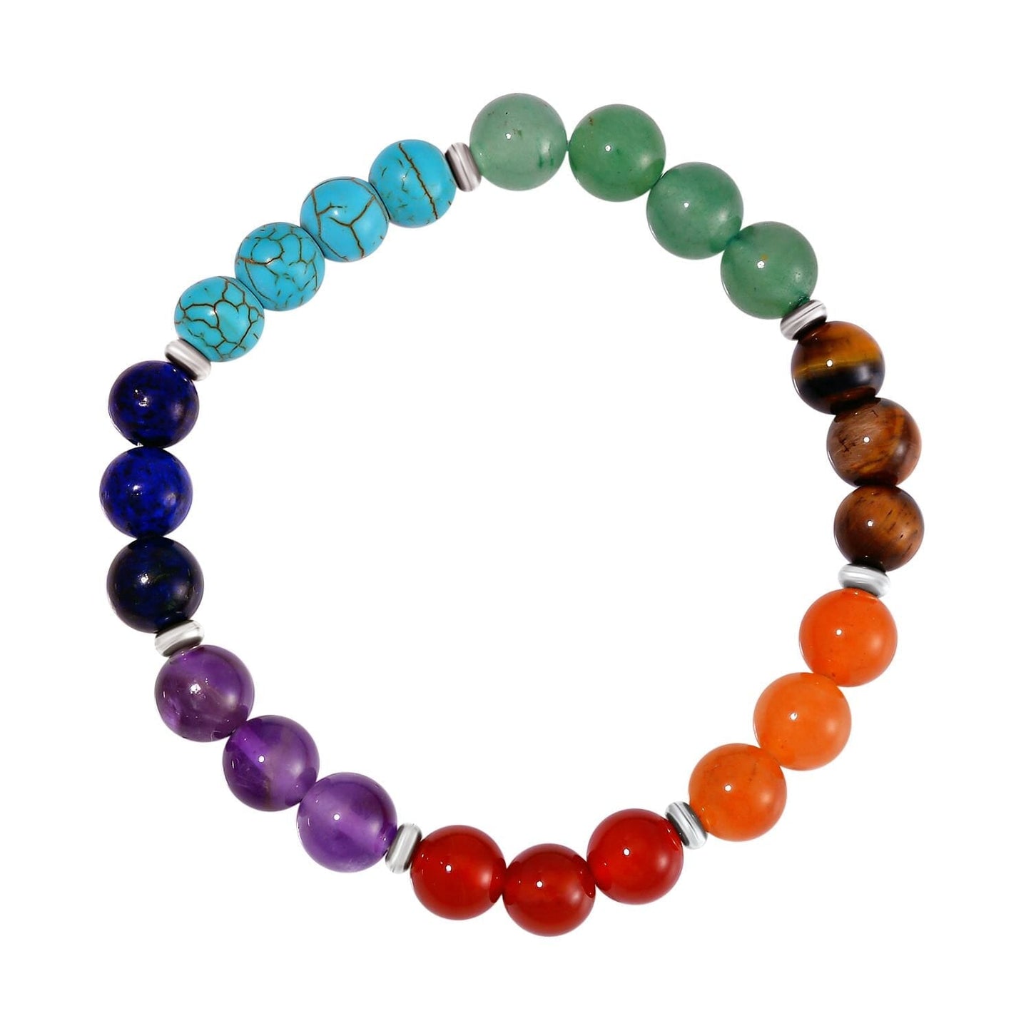 Seven Chakra Beaded Necklace & Bracelet Set – Multi-Gemstone Design