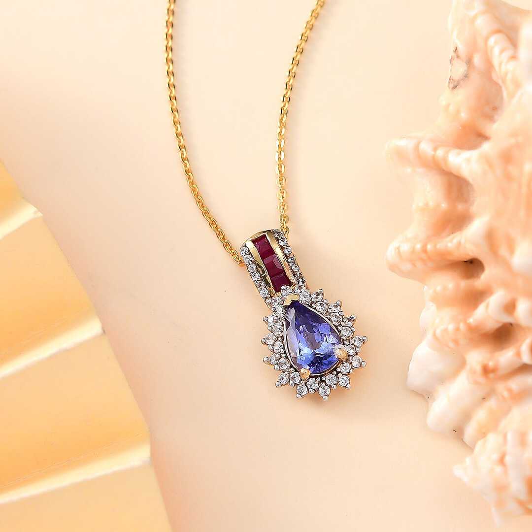 Tanzanite & Multi Gemstone Regal Bloom Pendant