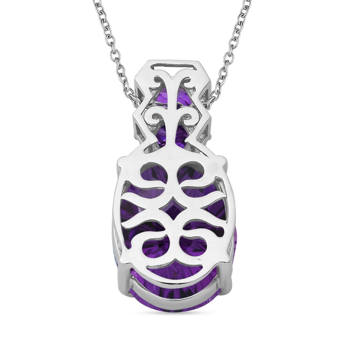 Amethyst & Zircon Pendant Necklace – Elegant Radiance