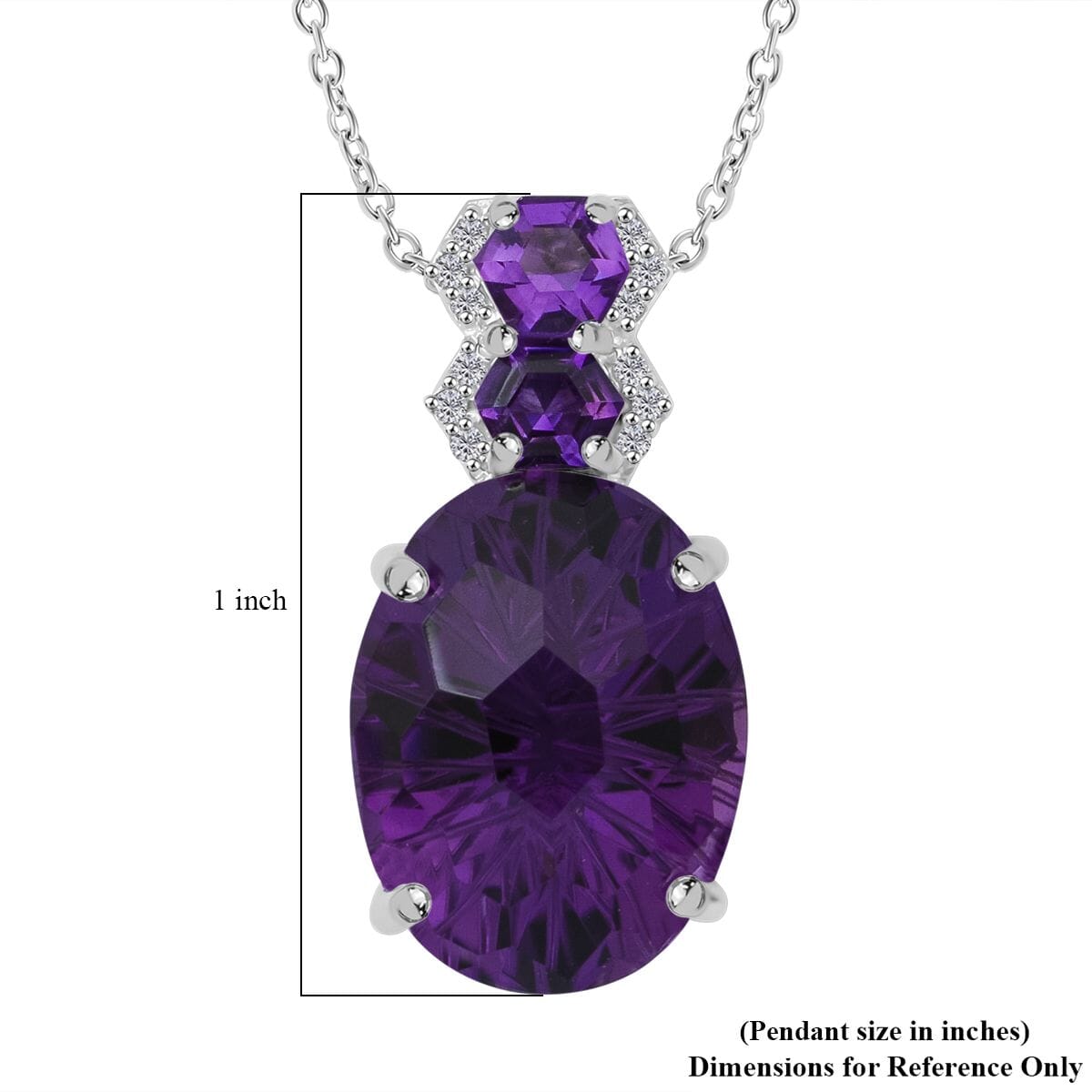 Amethyst & Zircon Pendant Necklace – Elegant Radiance