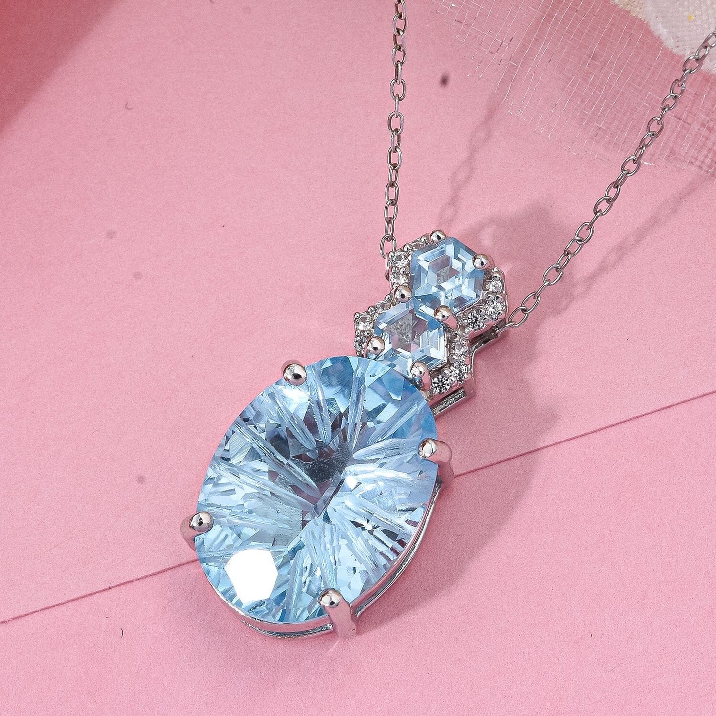 Amethyst & Zircon Pendant Necklace – Elegant Radiance