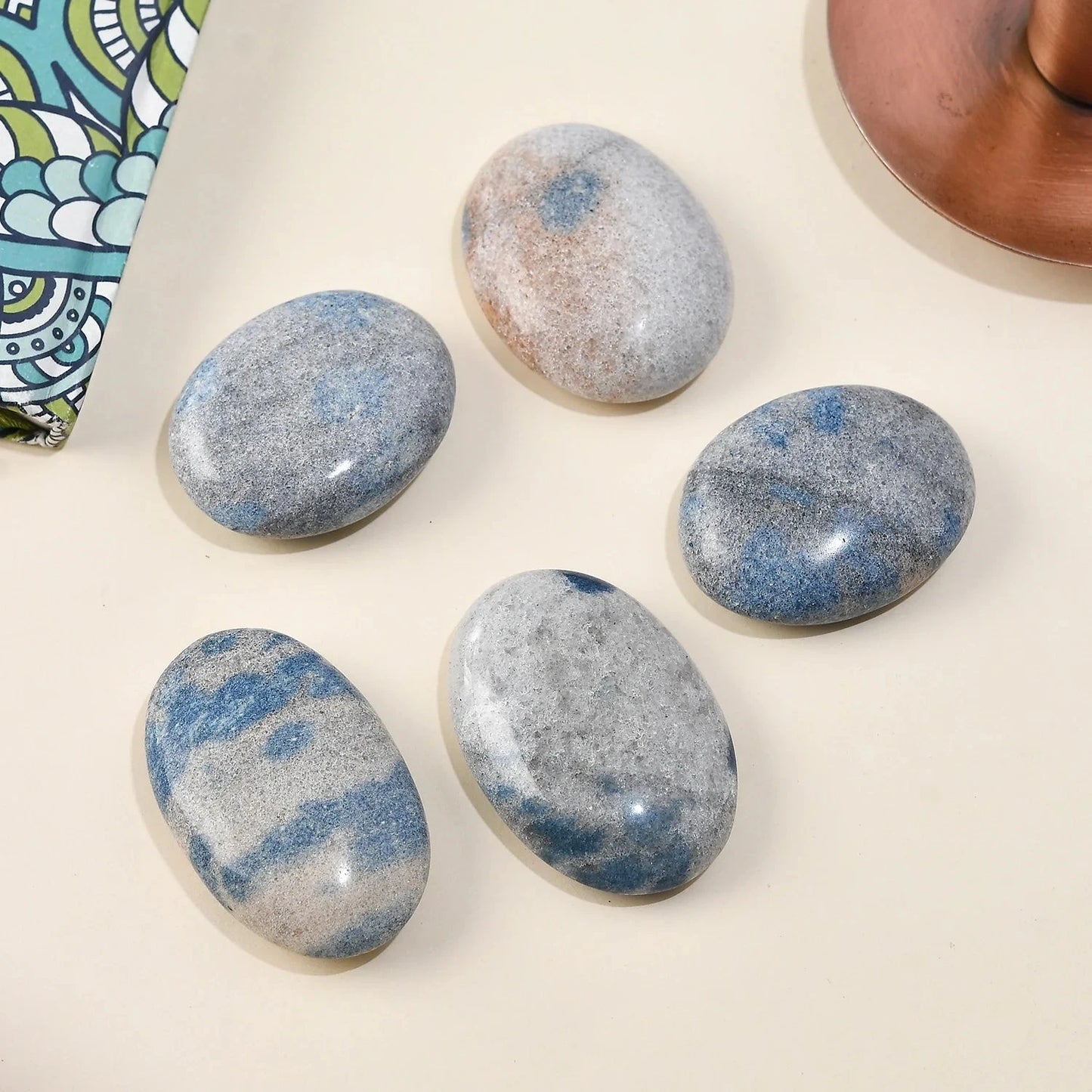 Blue Quartz Palm Stone – For When Your Mind Needs a Pause