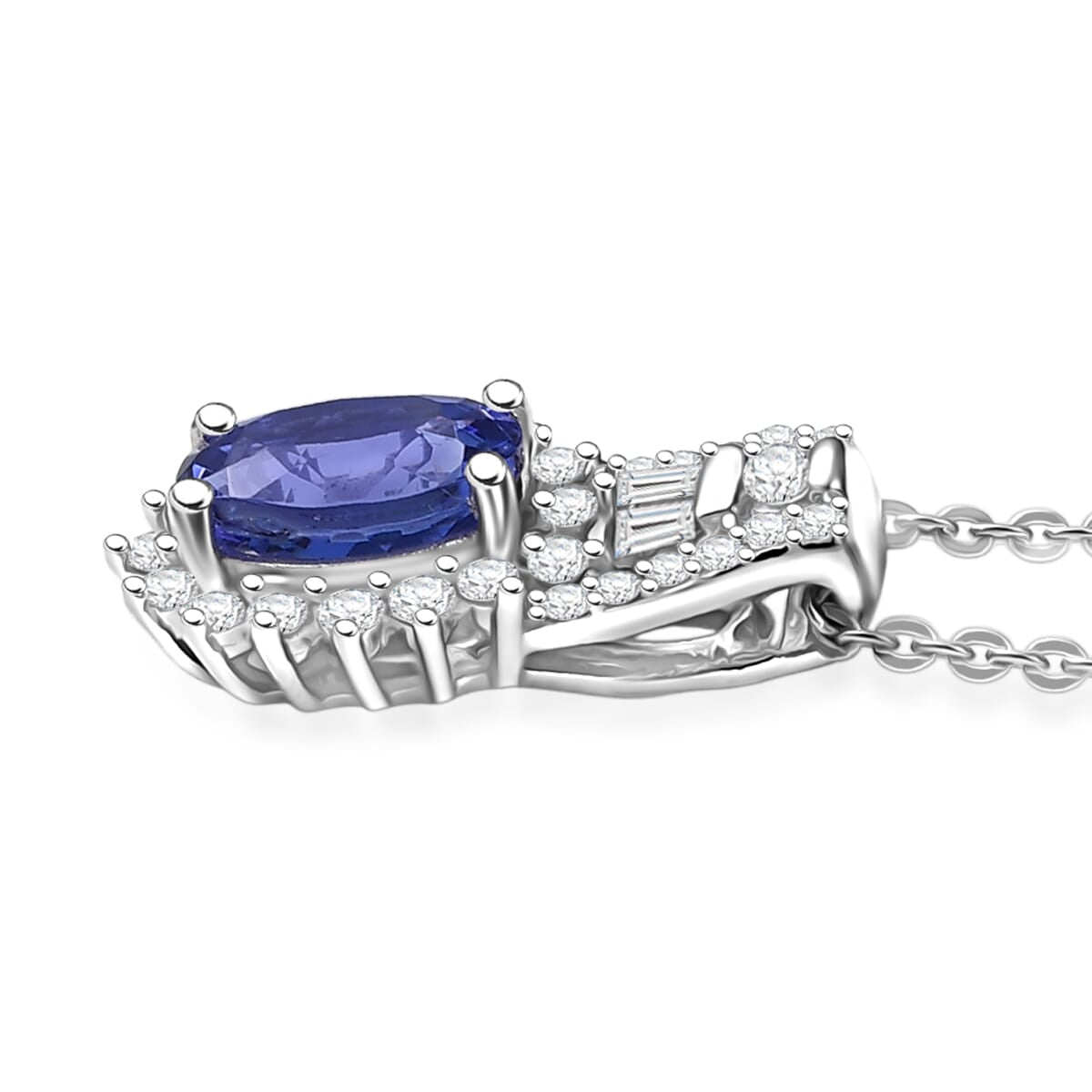 Tanzanite & White Zircon Starburst Necklace - A Beacon of Spiritual Insight