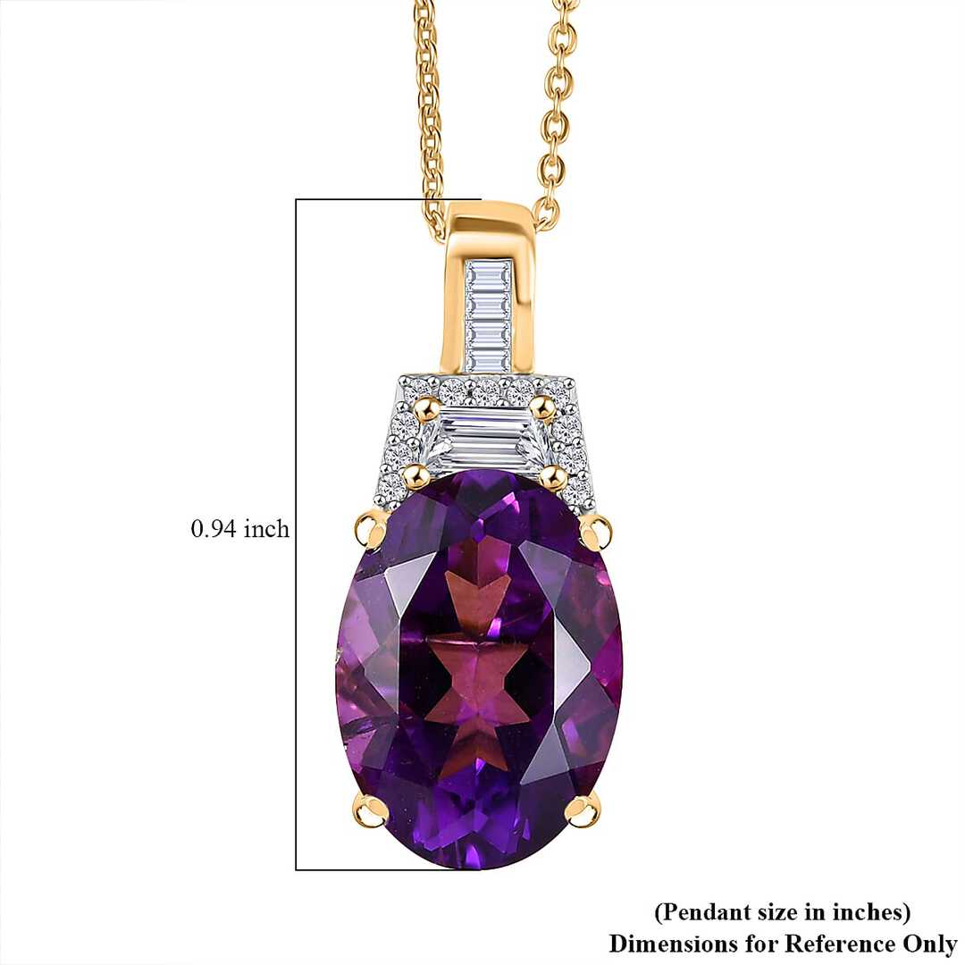 Lusaka Amethyst & Moissanite Art Deco Pendant Necklace