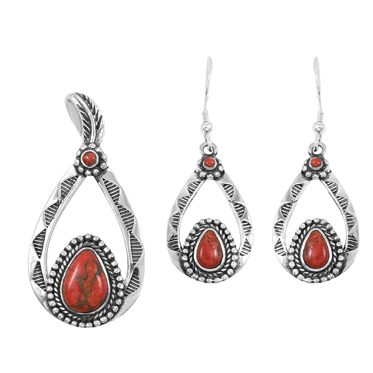 Santa Fe Style Pendant & Earrings Set – A Bold and Timeless Southwestern Touch
