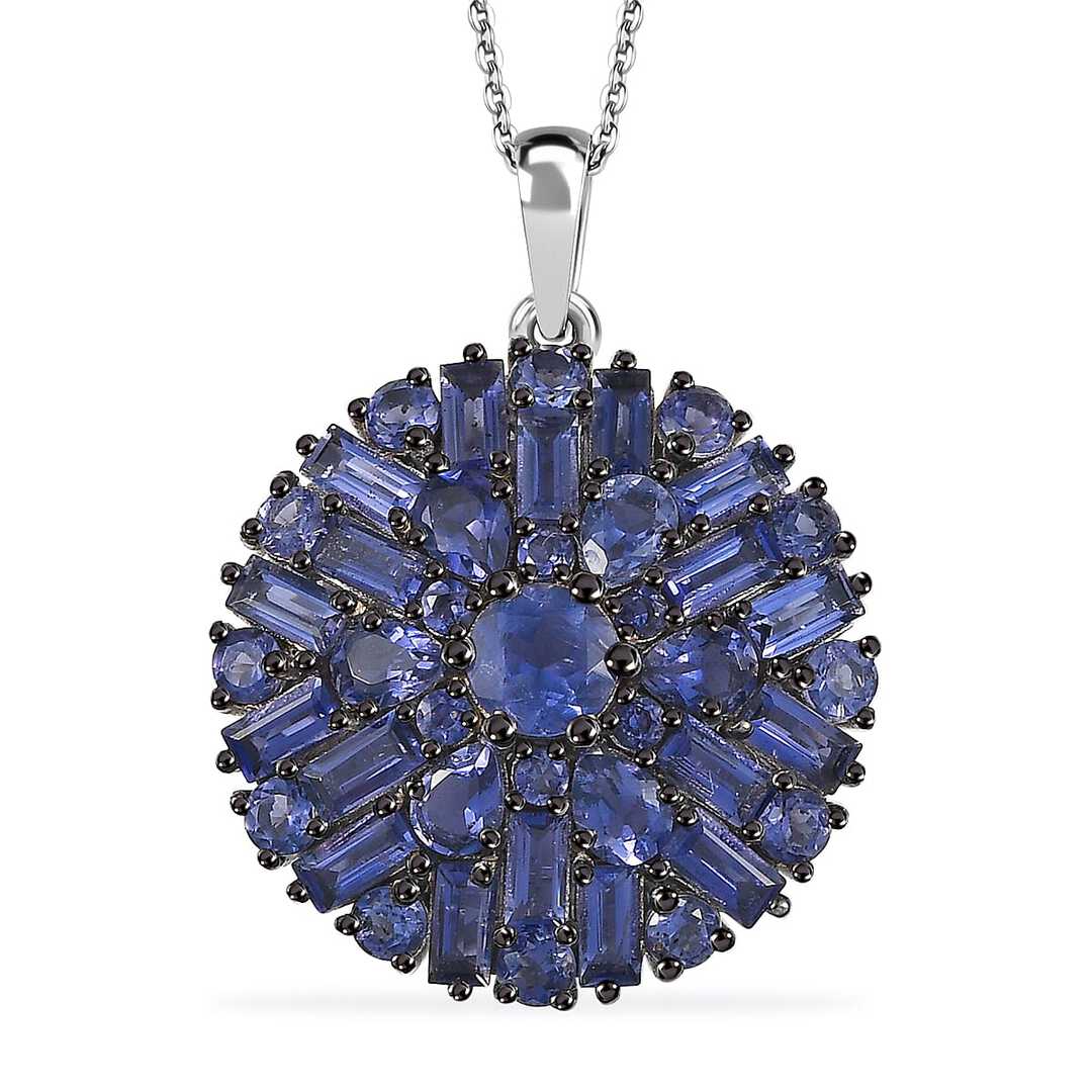 Catalina Iolite Starflare Pendant Necklace in Sterling Silver