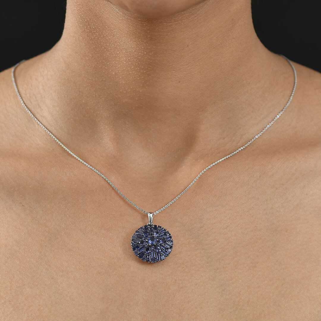Catalina Iolite Starflare Pendant Necklace in Sterling Silver