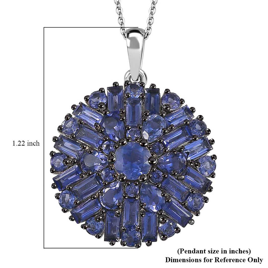 Catalina Iolite Starflare Pendant Necklace in Sterling Silver