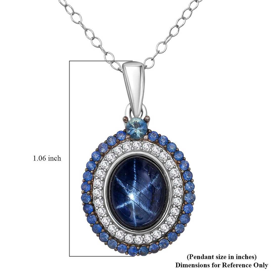 Blue Star Sapphire Pendant Necklace