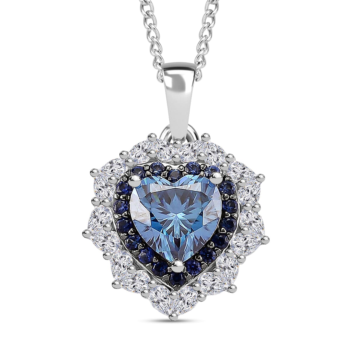 Moissanite Crowned Heart Pendant Necklace — Love & Brilliance