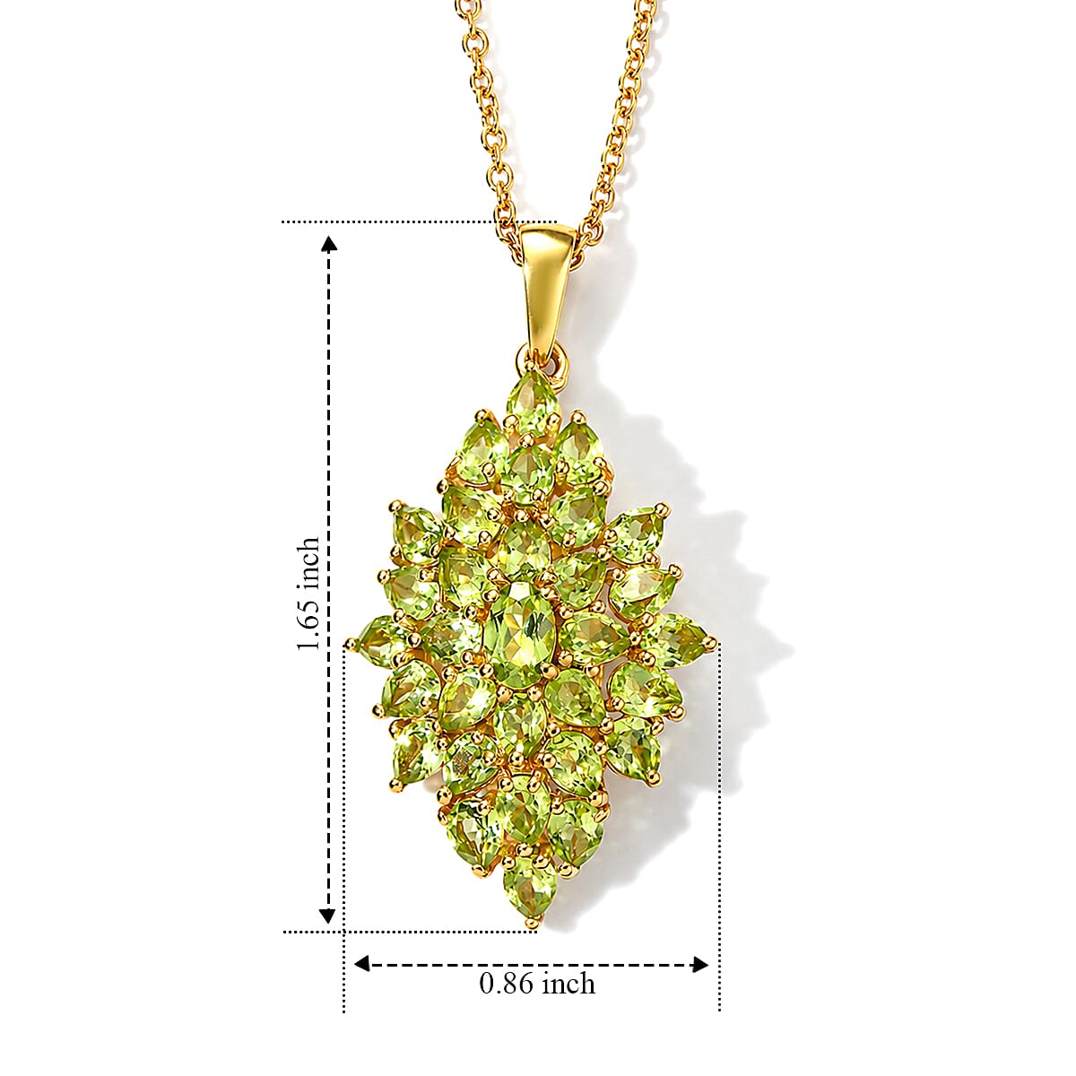 Peridot and Rhodolite Garnet Gemstone Pendant Necklace – Verdant Bloom