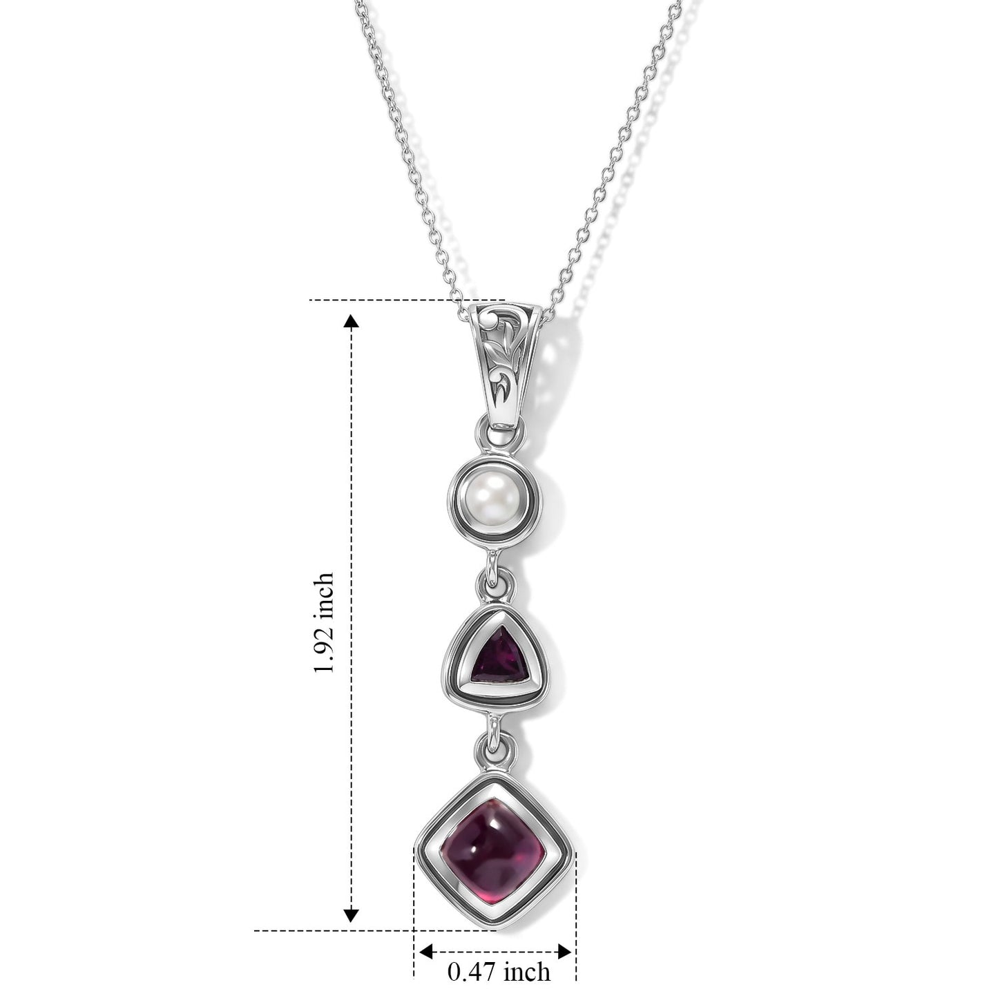 Ruby Pearl Pendant – Vintage Red Gemstone Crystal Jewelry