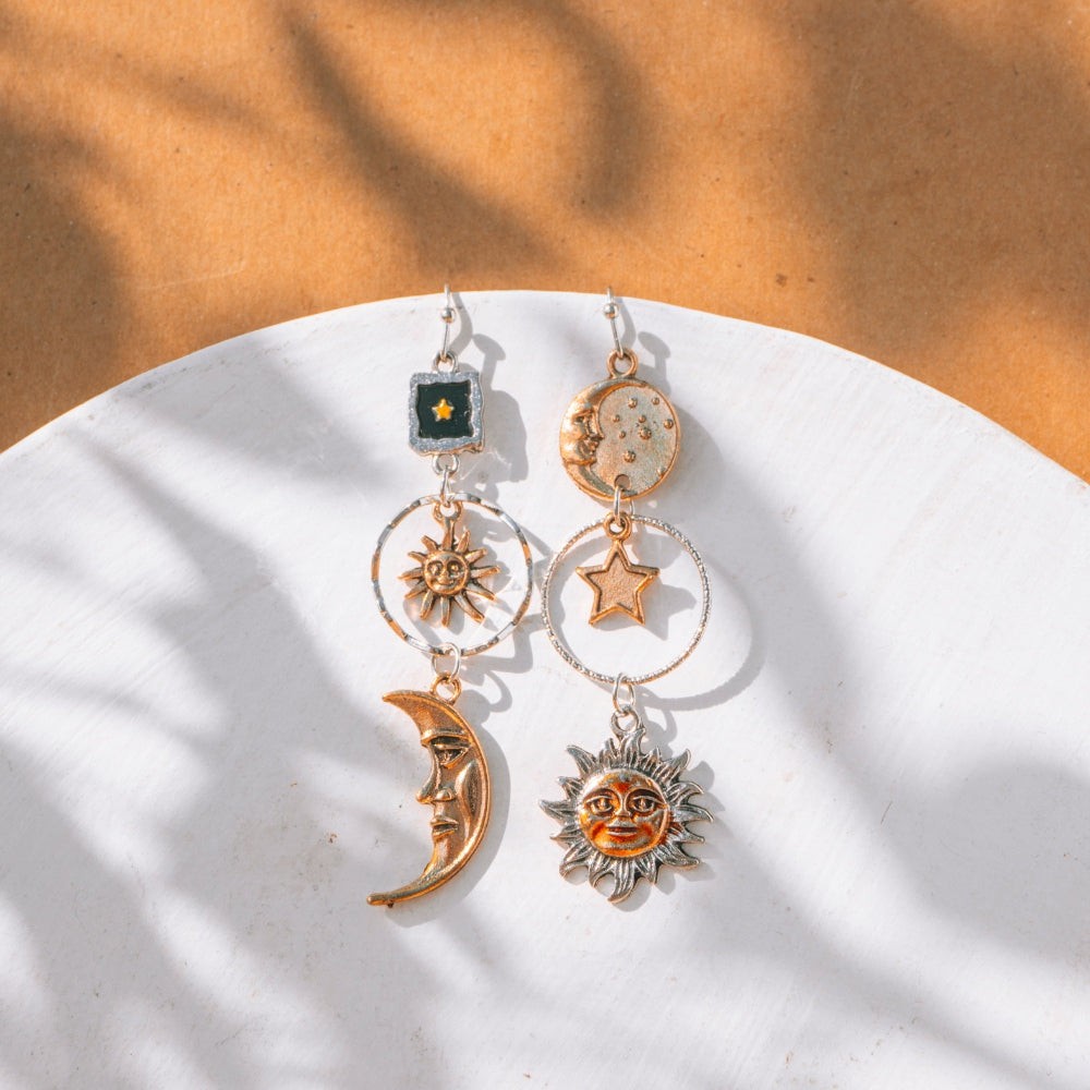 Vintage Sun and Moon Earrings