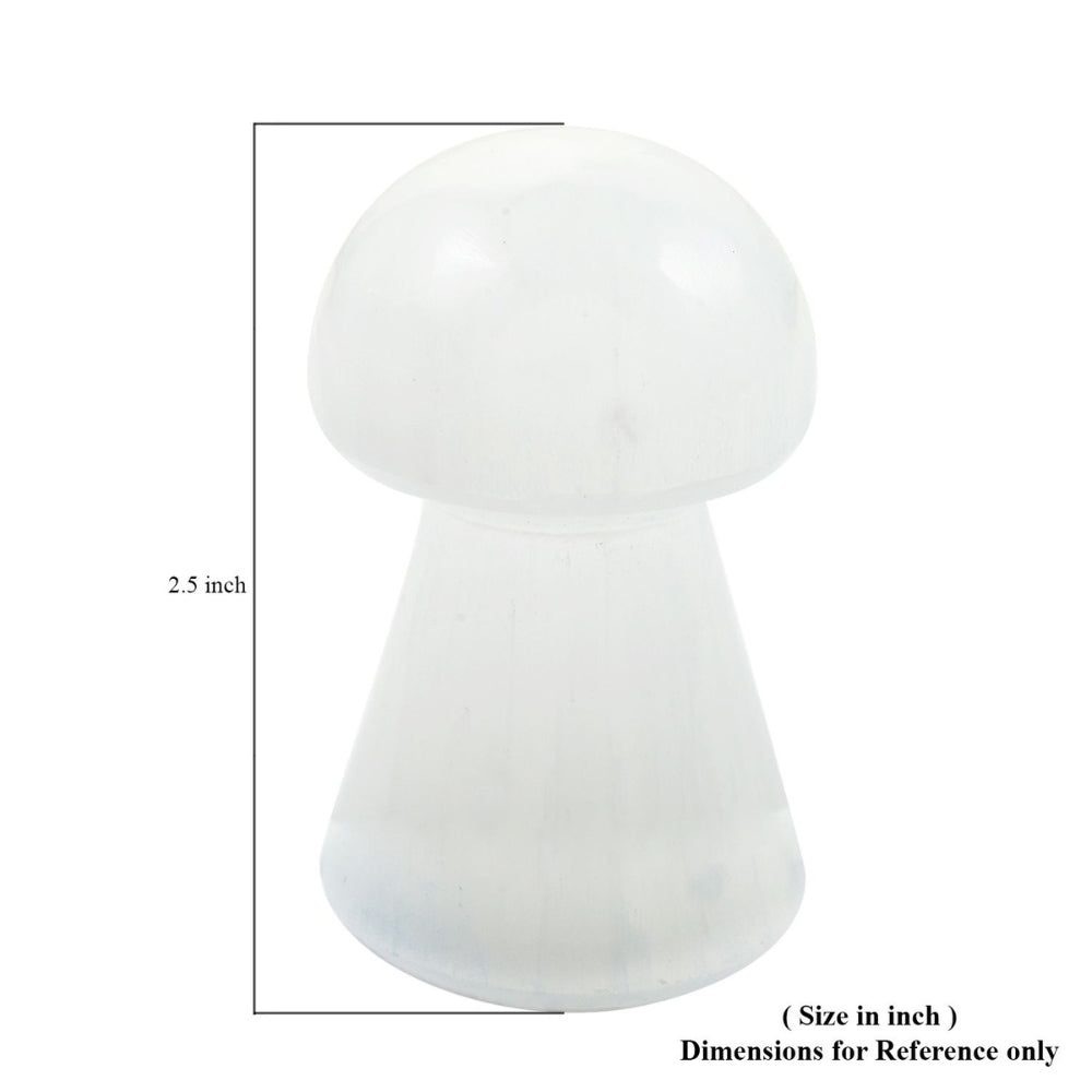 Selenite Crystal Mushroom Figurine