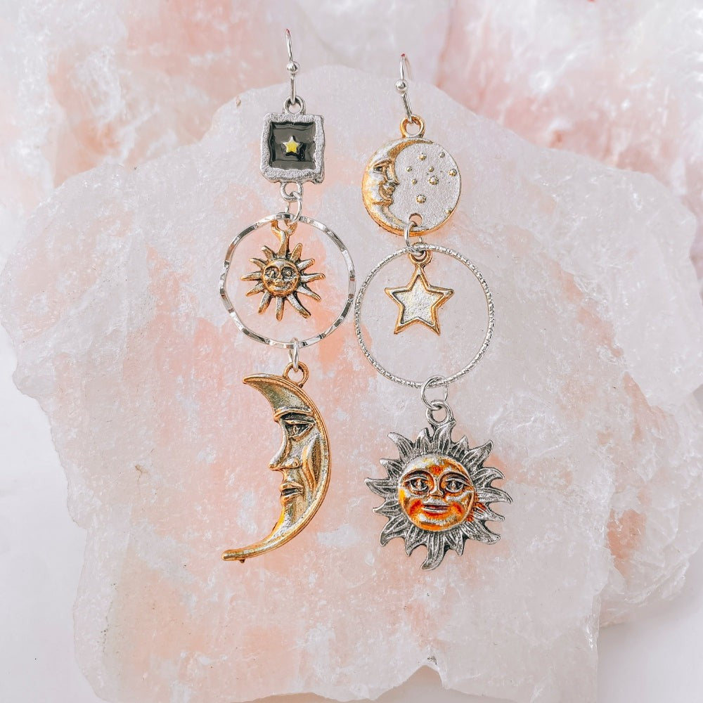 Vintage Sun and Moon Earrings