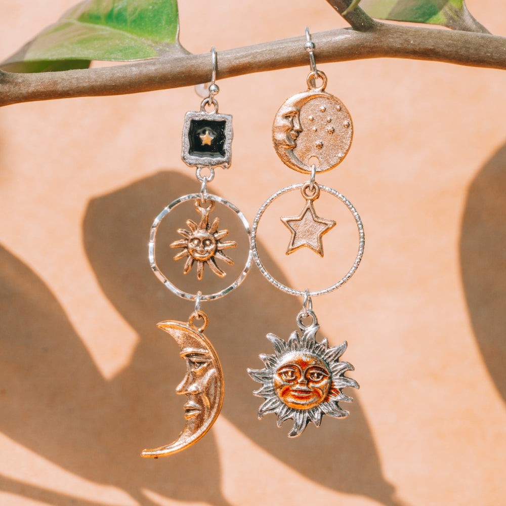 Vintage Sun and Moon Earrings