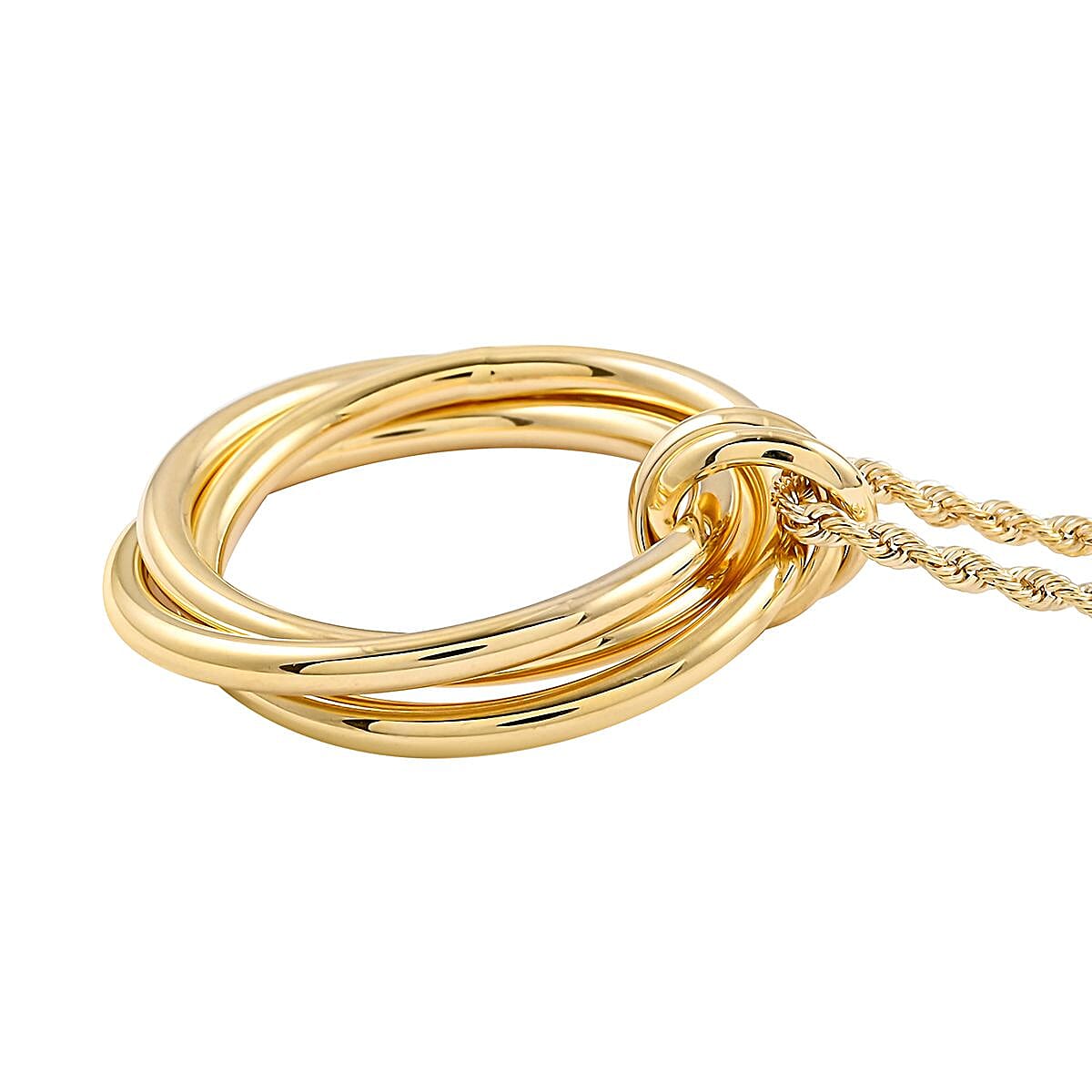 10K Yellow Gold Triple Circle Necklace – The Art of Timeless Connection