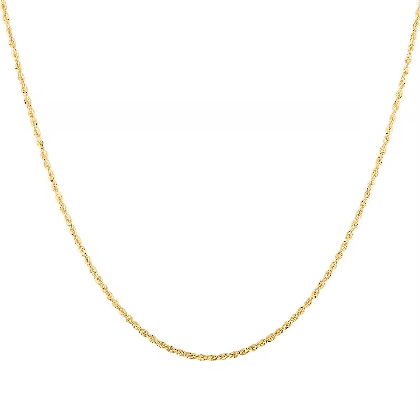 10K Yellow Gold Rope Chain Necklace – Classic Elegance in Every Twist