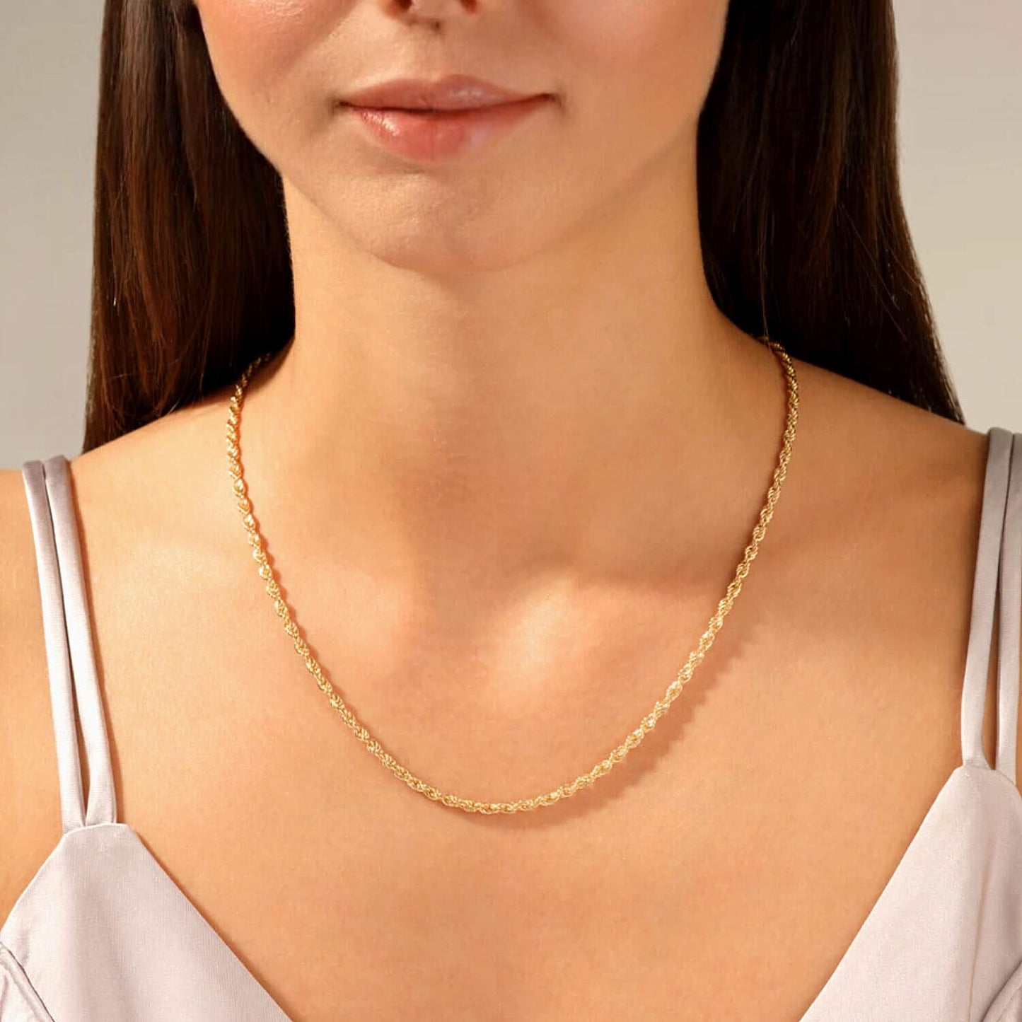 10K Yellow Gold Rope Chain Necklace – Classic Elegance in Every Twist