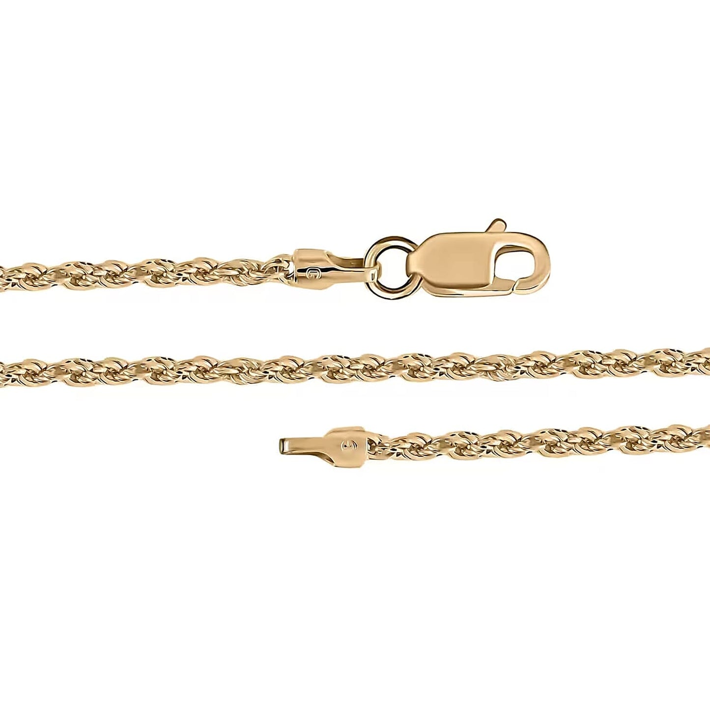 10K Yellow Gold Rope Chain Necklace – Classic Elegance in Every Twist
