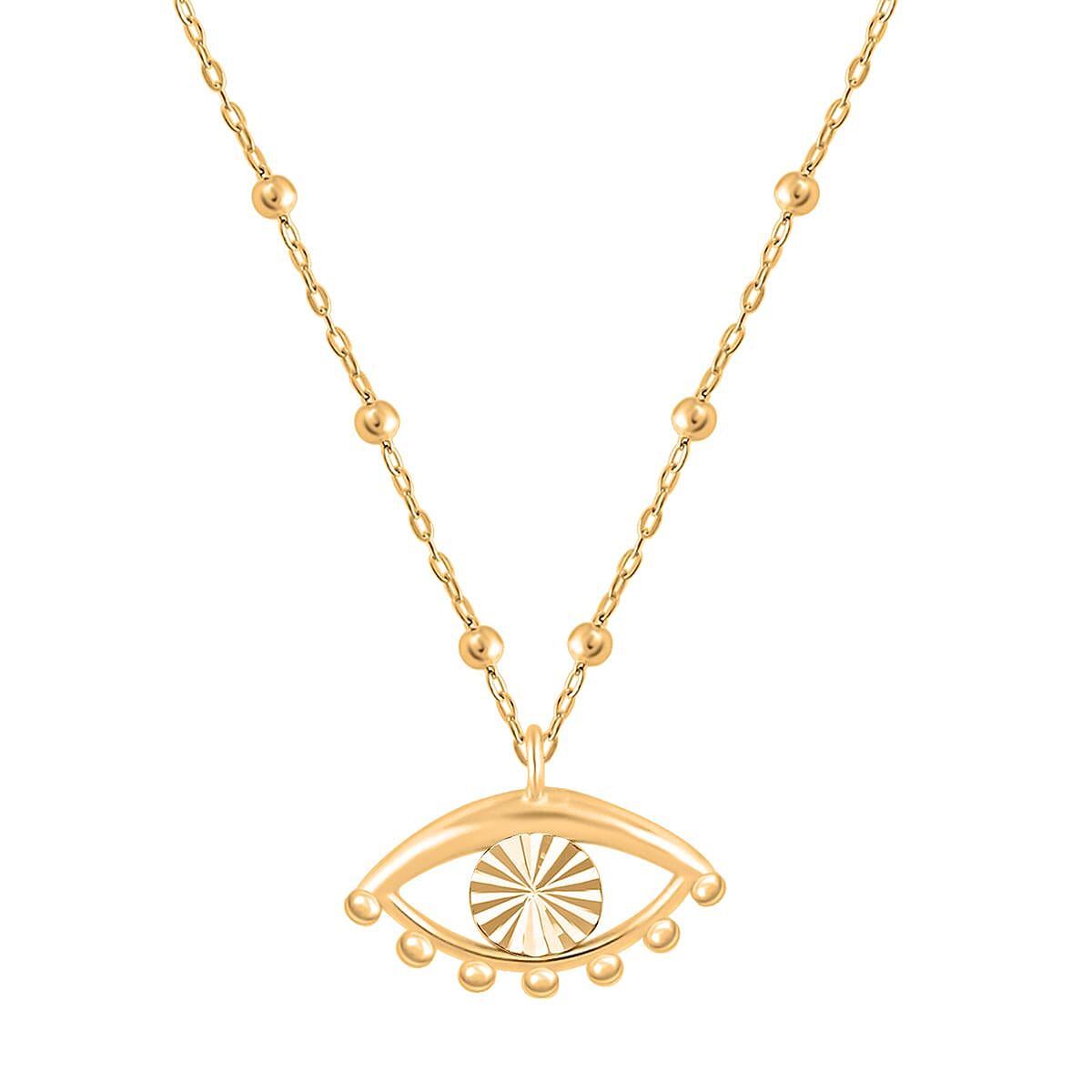 10K Yellow Gold Evil Eye Beaded Necklace – A Modern Amulet of Protection