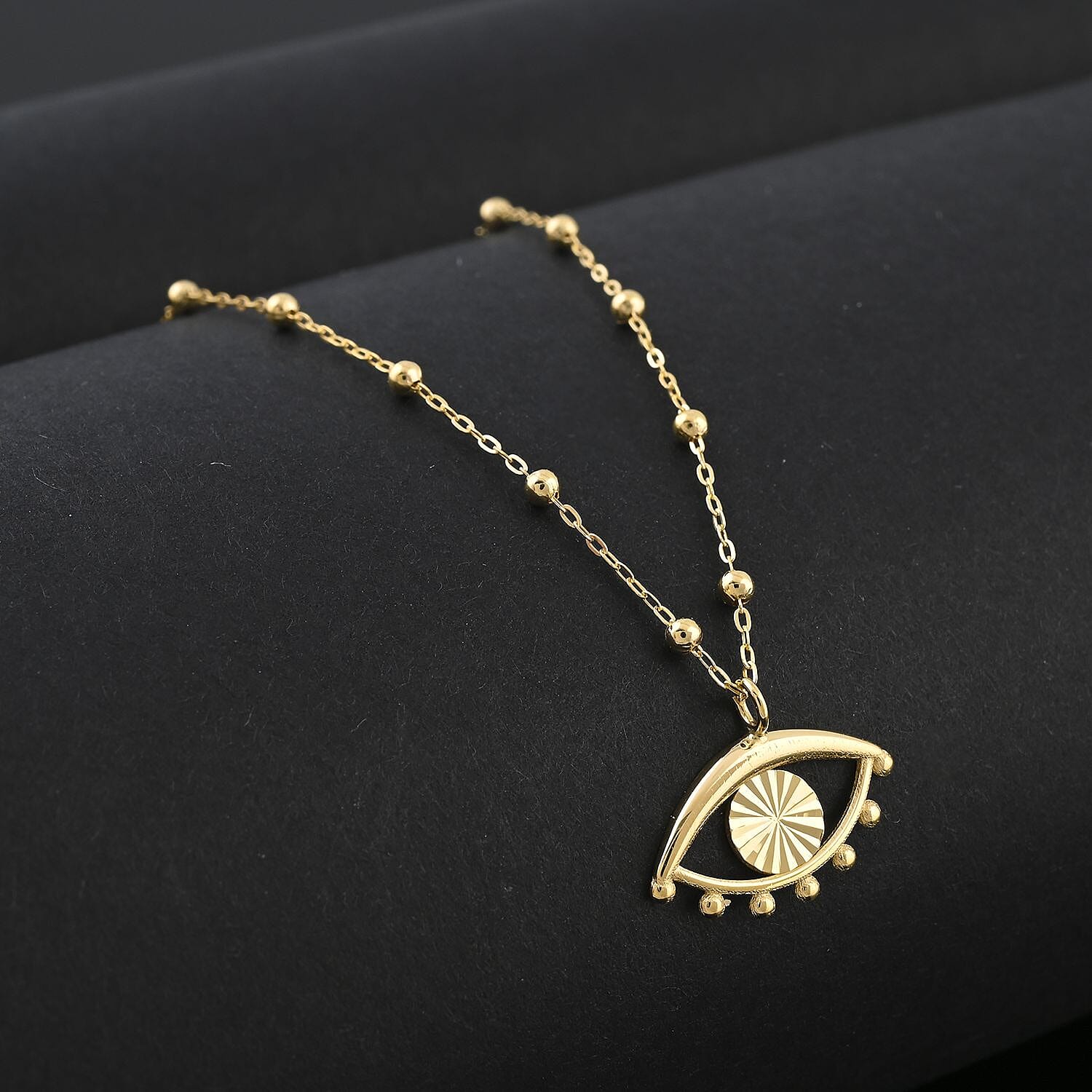 10K Yellow Gold Evil Eye Beaded Necklace – A Modern Amulet of Protection