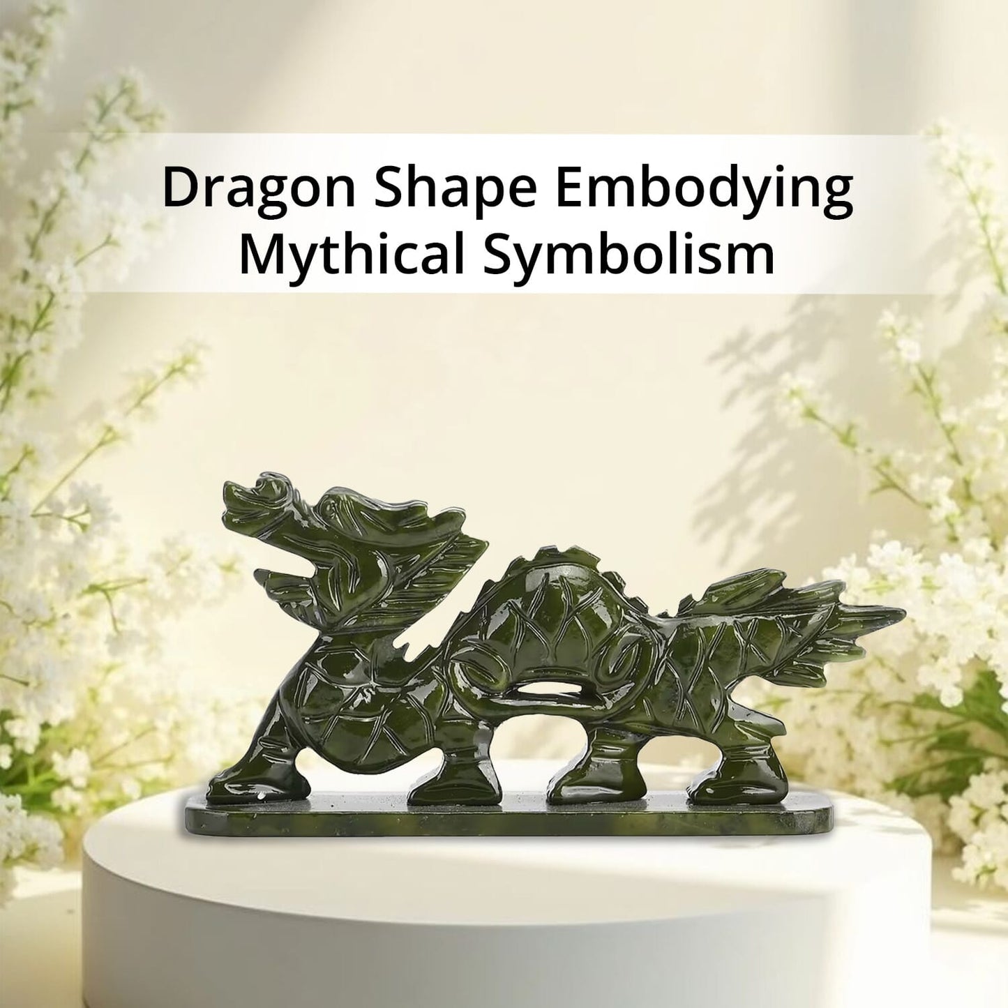 Green Serpentine Dragon Tabletop Figurine – A Symbol of Strength and Elegance