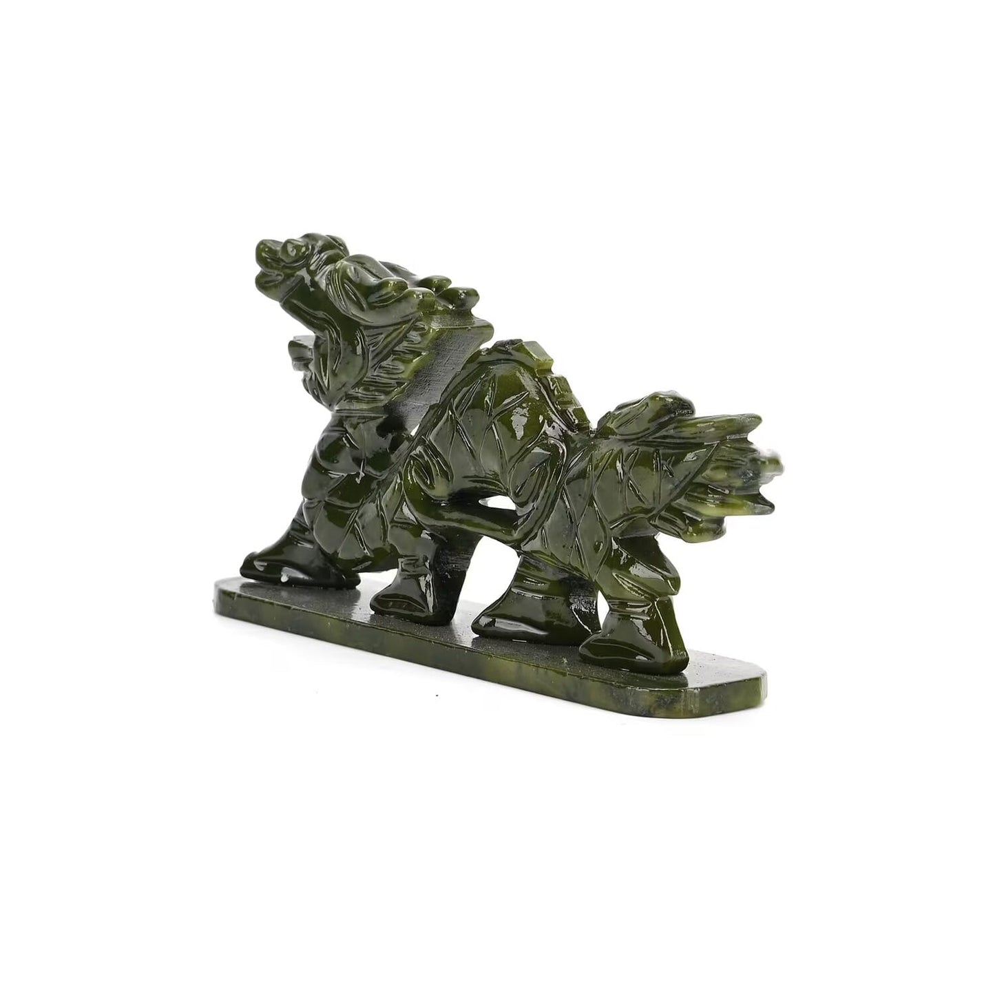 Green Serpentine Dragon Tabletop Figurine – A Symbol of Strength and Elegance