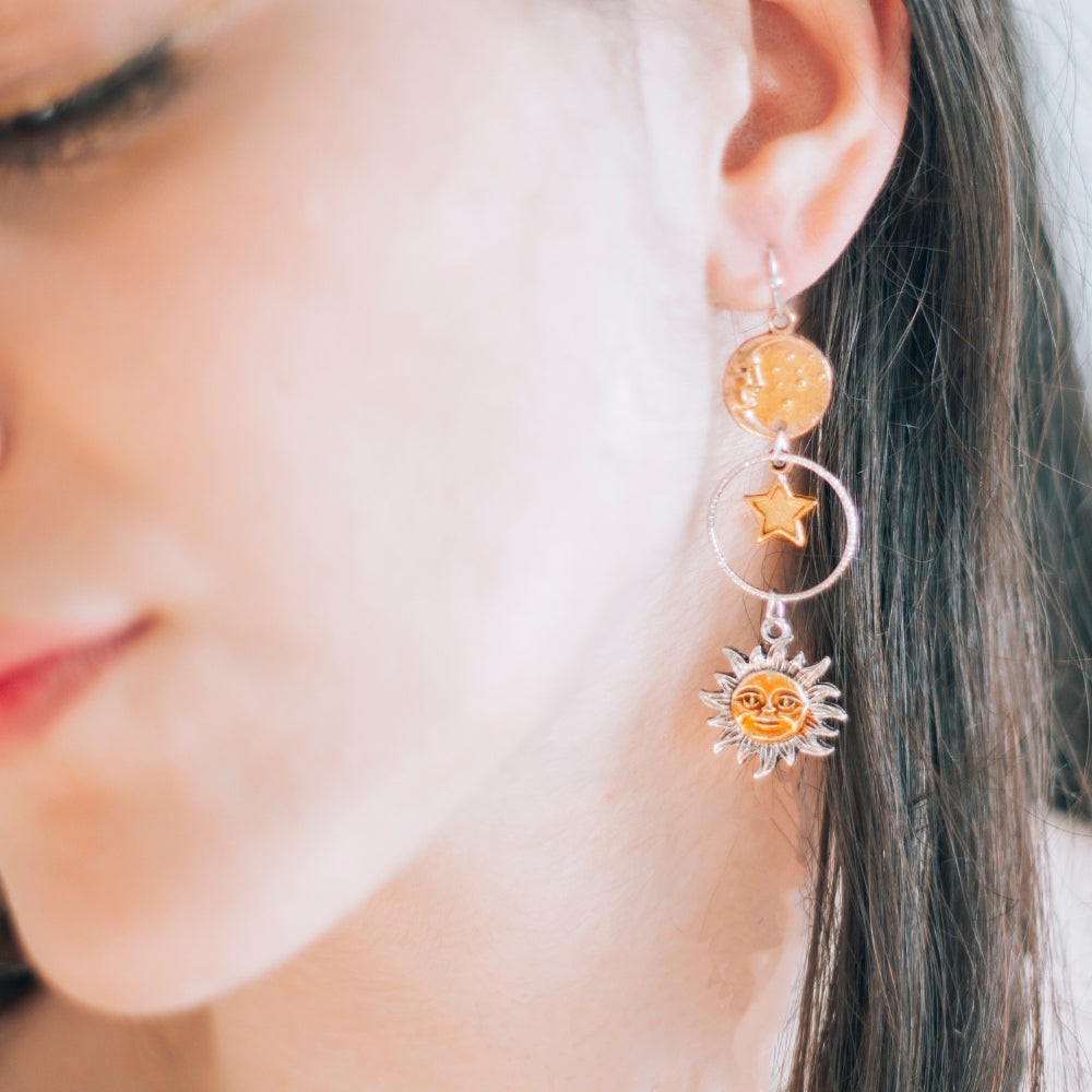Vintage Sun and Moon Earrings