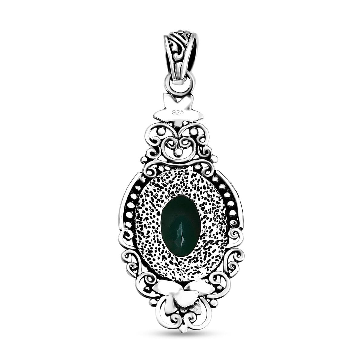 Bali Legacy Verde Onyx 7.65 ctw Antique Garden & Floral Pendant – A Symbol of Protection and Renewal