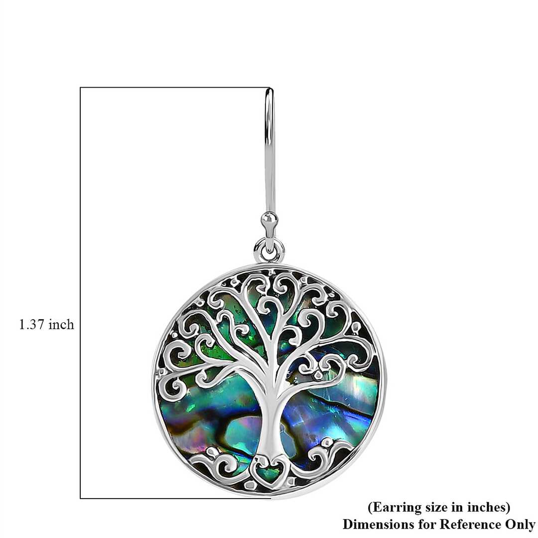Sterling Silver Tree of Life Earrings – With Natural Abalone Shell