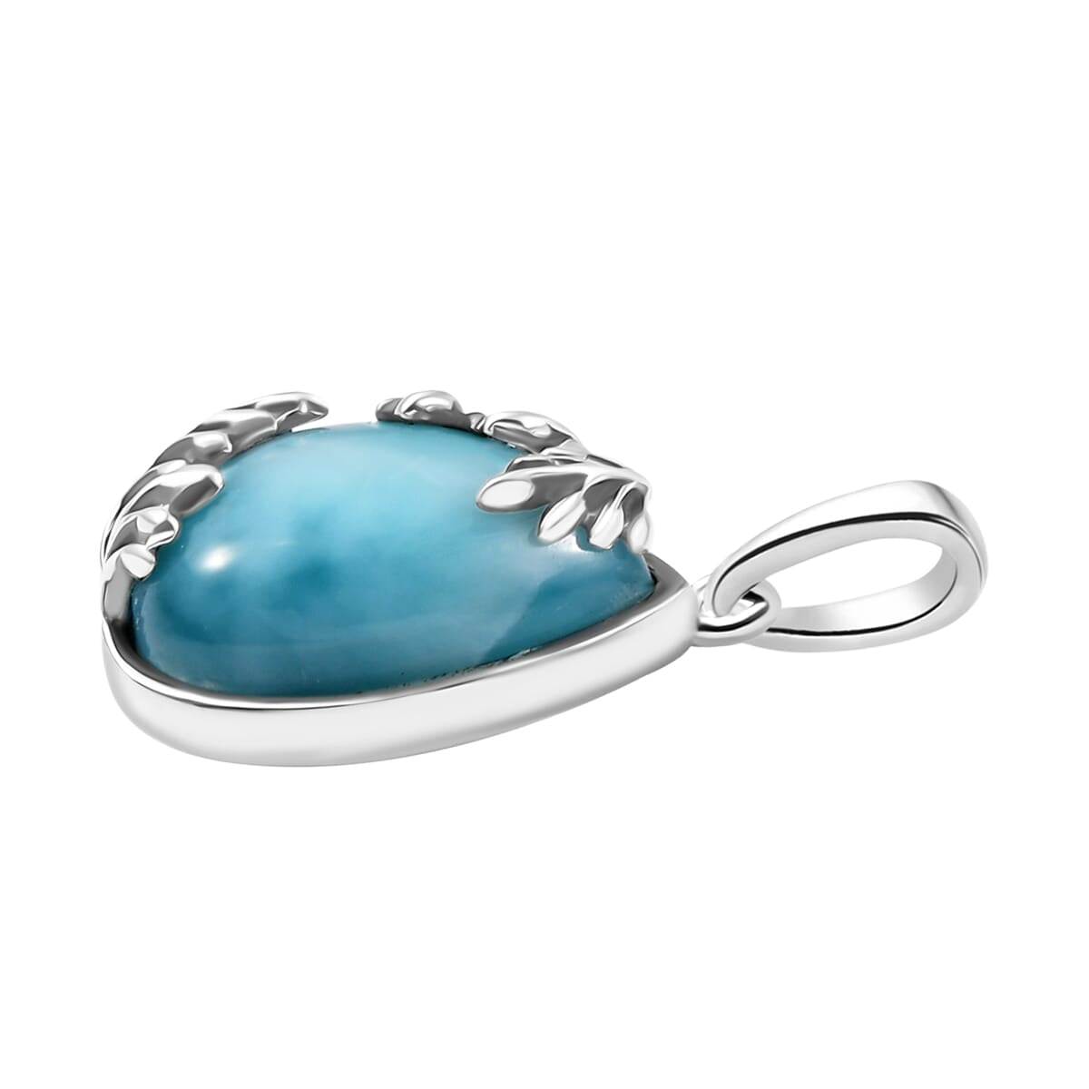 DJOY Premium Larimar 11.10 ctw Flowing Swirl Pendant – A Symbol of Emotional Healing and Inner Peace