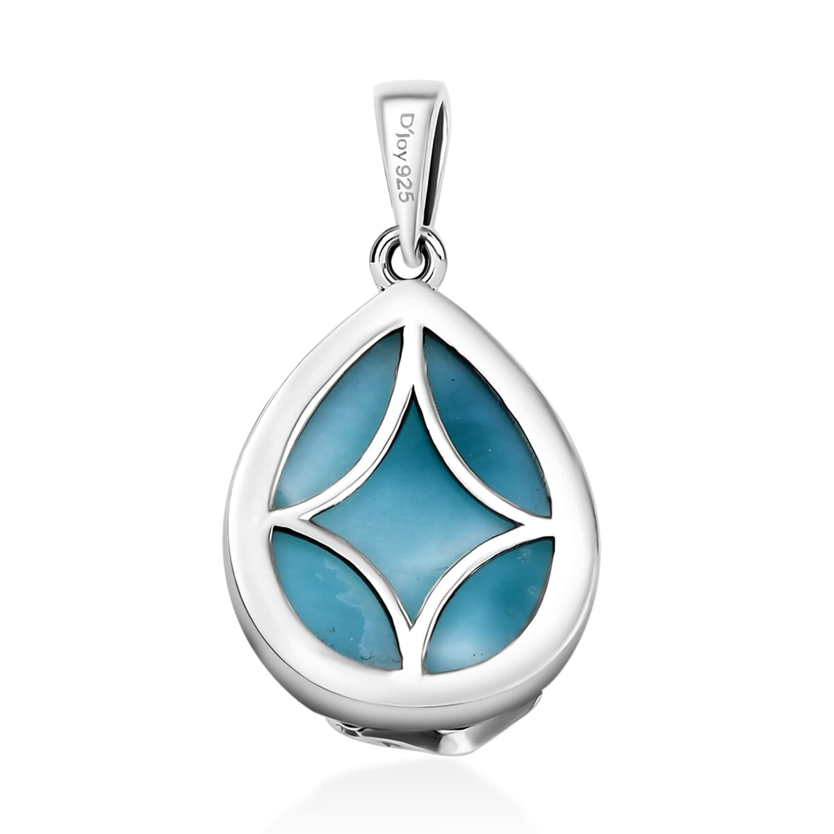 DJOY Premium Larimar 11.10 ctw Flowing Swirl Pendant – A Symbol of Emotional Healing and Inner Peace