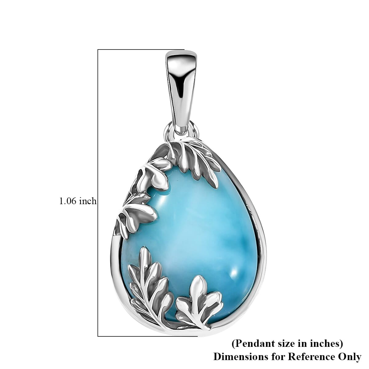 DJOY Premium Larimar 11.10 ctw Flowing Swirl Pendant – A Symbol of Emotional Healing and Inner Peace