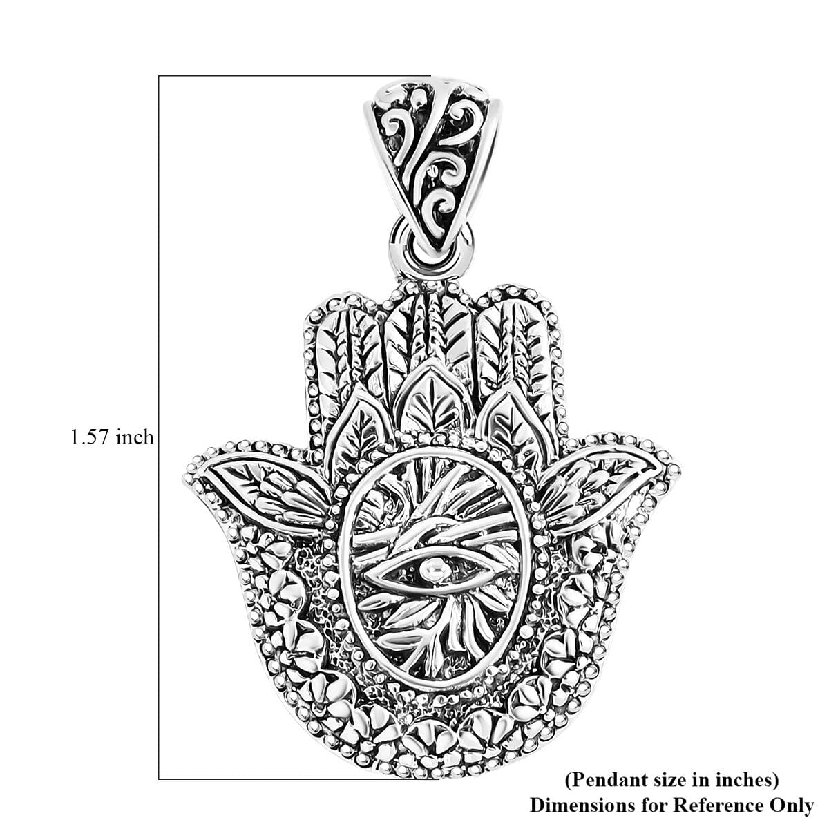 Bali Legacy Sterling Silver Hamsa Pendant – A Symbol of Protection and Strength