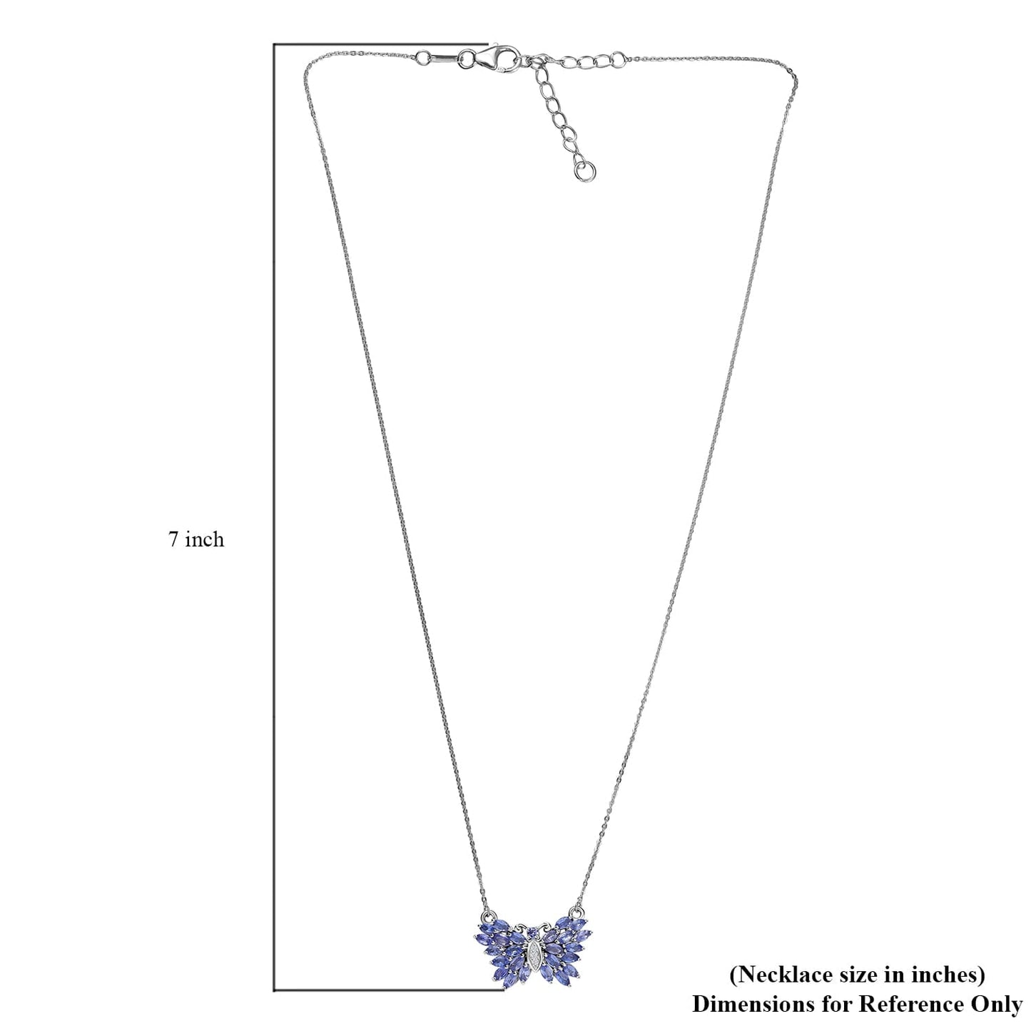 DJOY Tanzanite & White Zircon Butterfly Necklace – A Symbol of Grace and Beauty