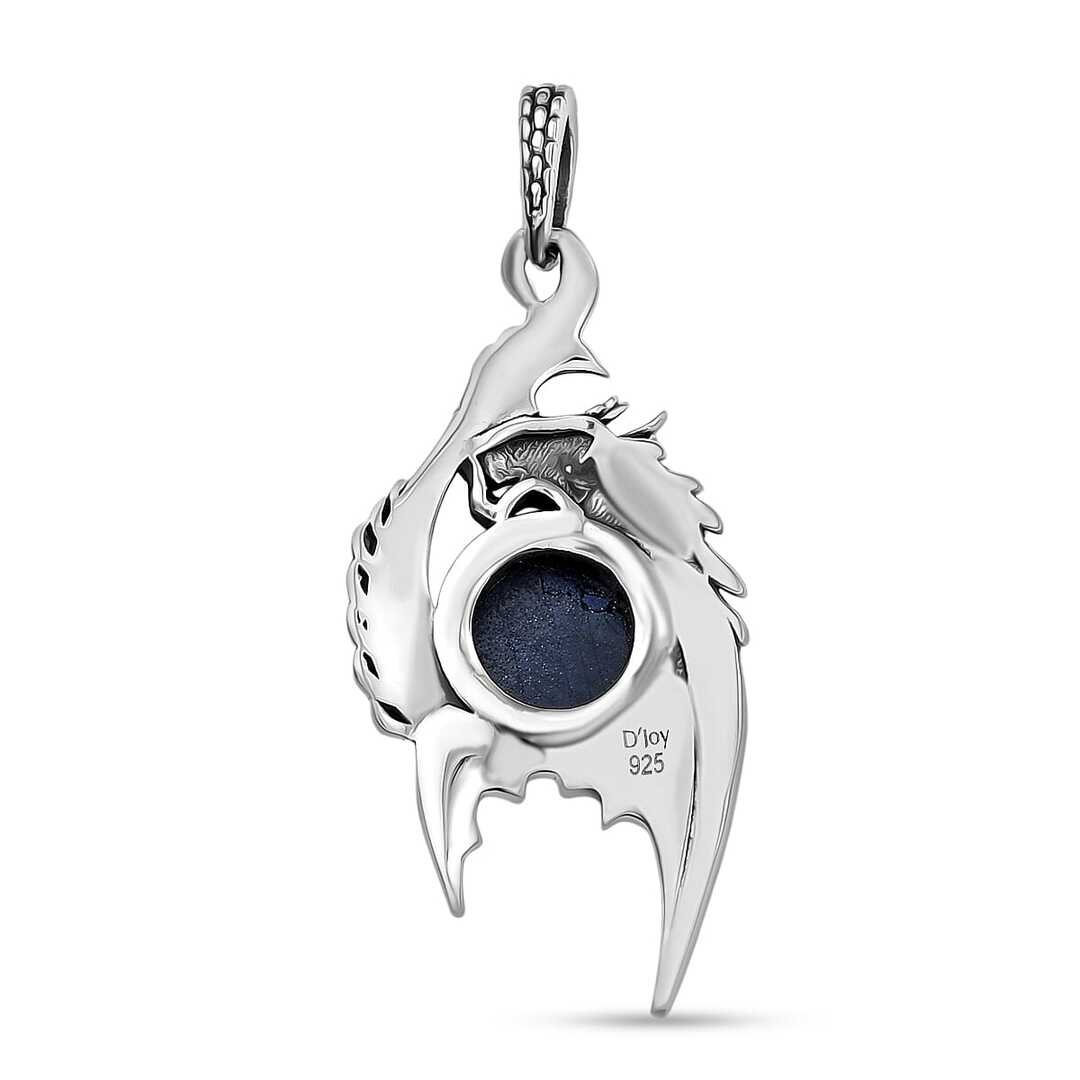 Blue Star Sapphire Dragon Pendant