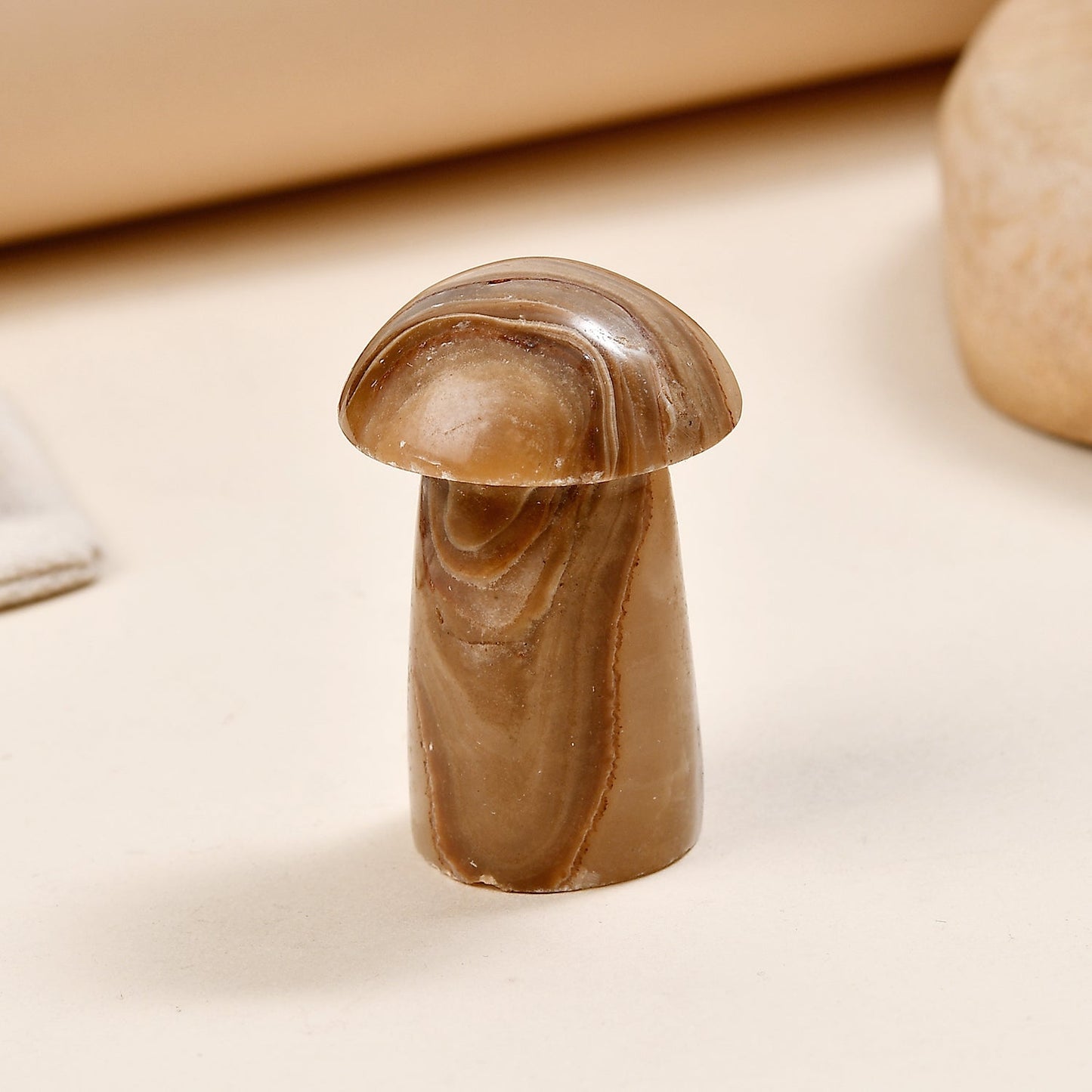 Banded Golden Calcite Mushroom — Amplify Energy & Clarity