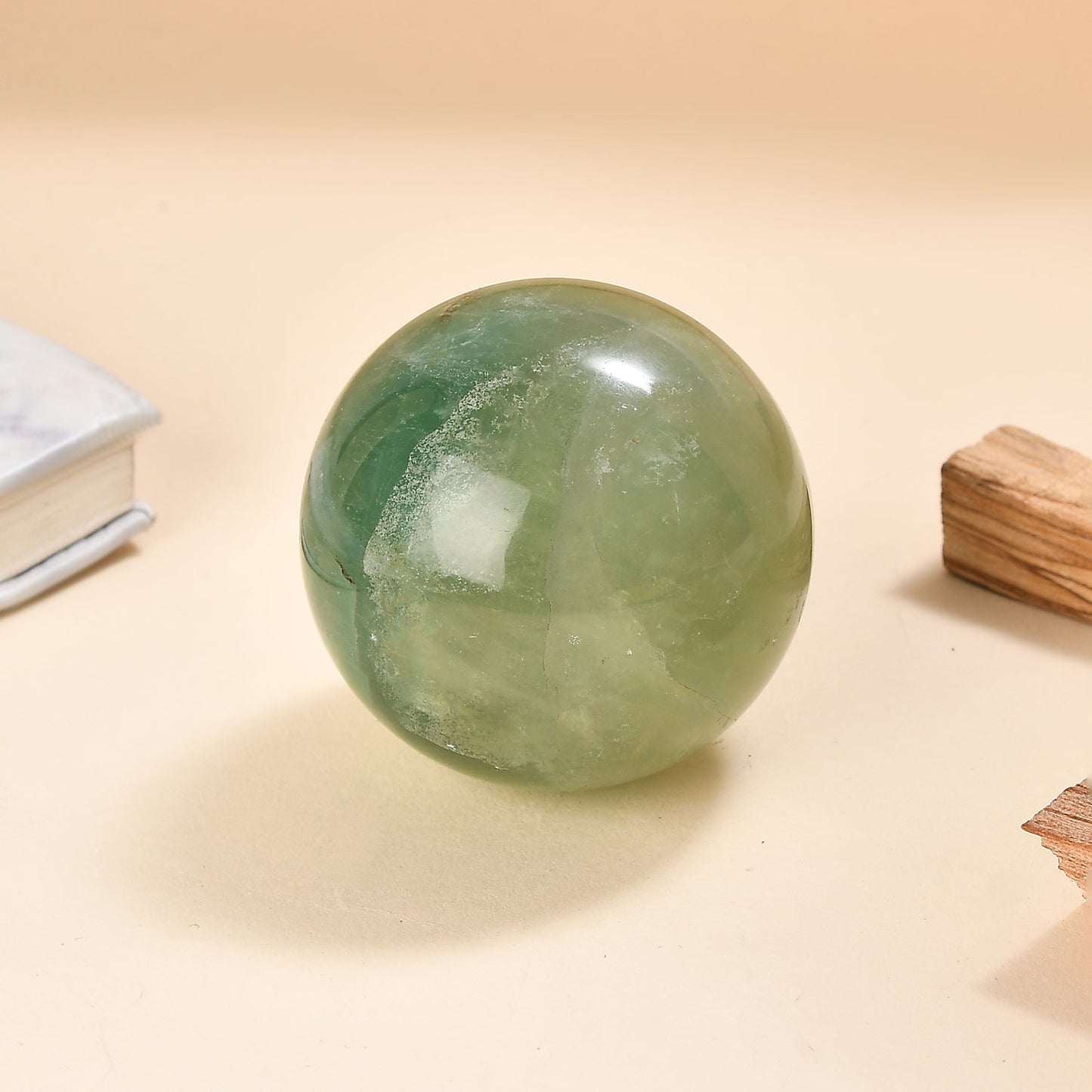 Green Fluorite Sphere — Clarity and Healing Energy