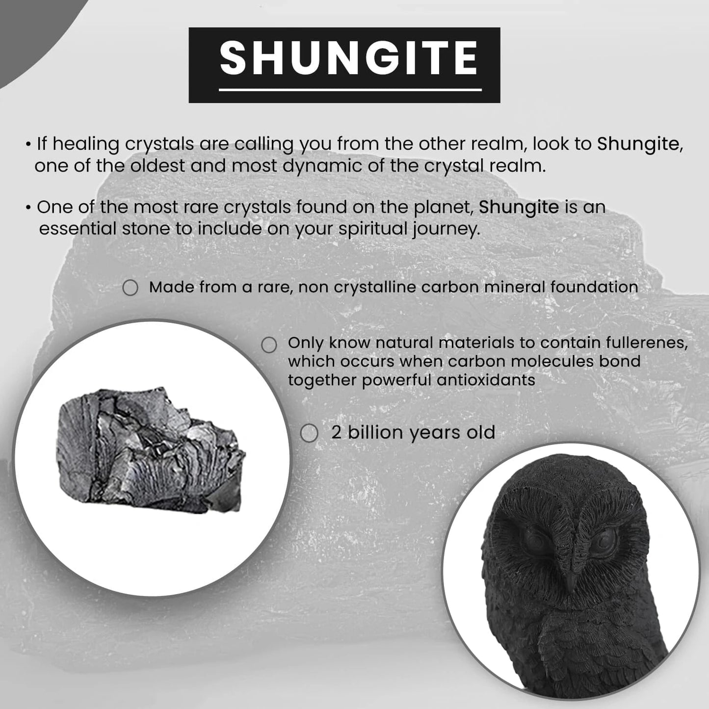 Natural Shungite Owl – Spiritual Guardian for Mindful Spaces