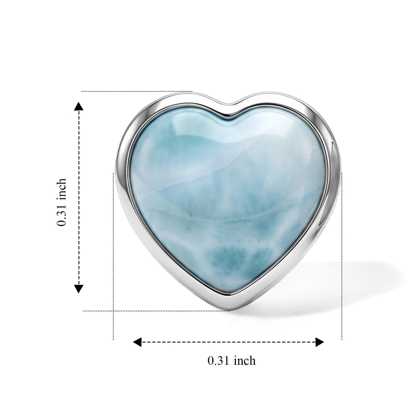 Larimar Heart Earrings – Caribbean Blue Stone in Sterling Silver