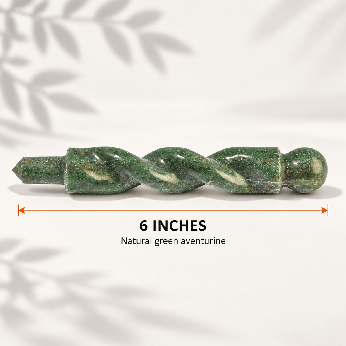 Natural Green Jade Spiral Wand – Luck and Abundance